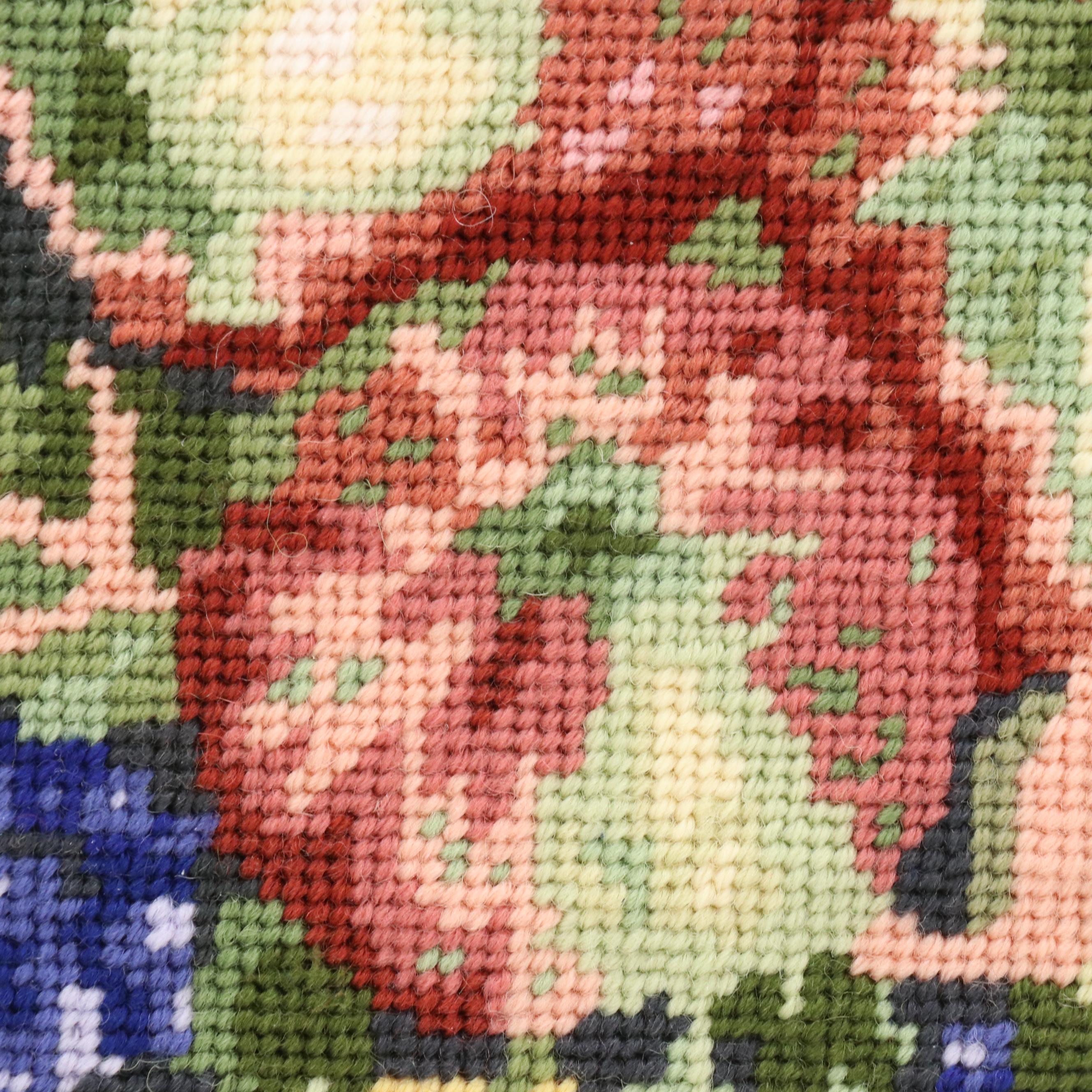 Kathleen Graf Apple and Grapevine Needlepoint Panel "Windfalls"