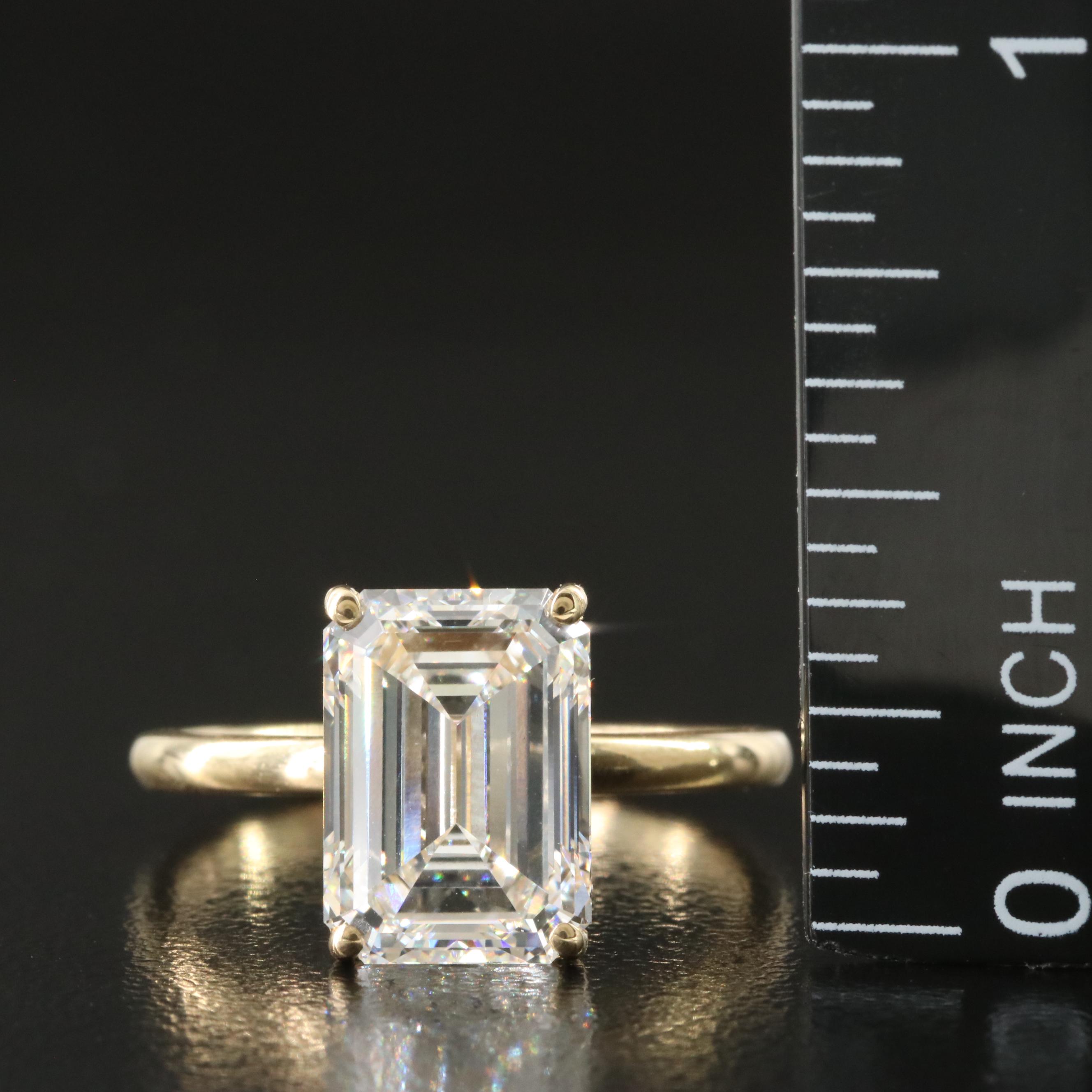 18K 4.01 CT Lab Grown Diamond Solitaire Ring with IGI Report