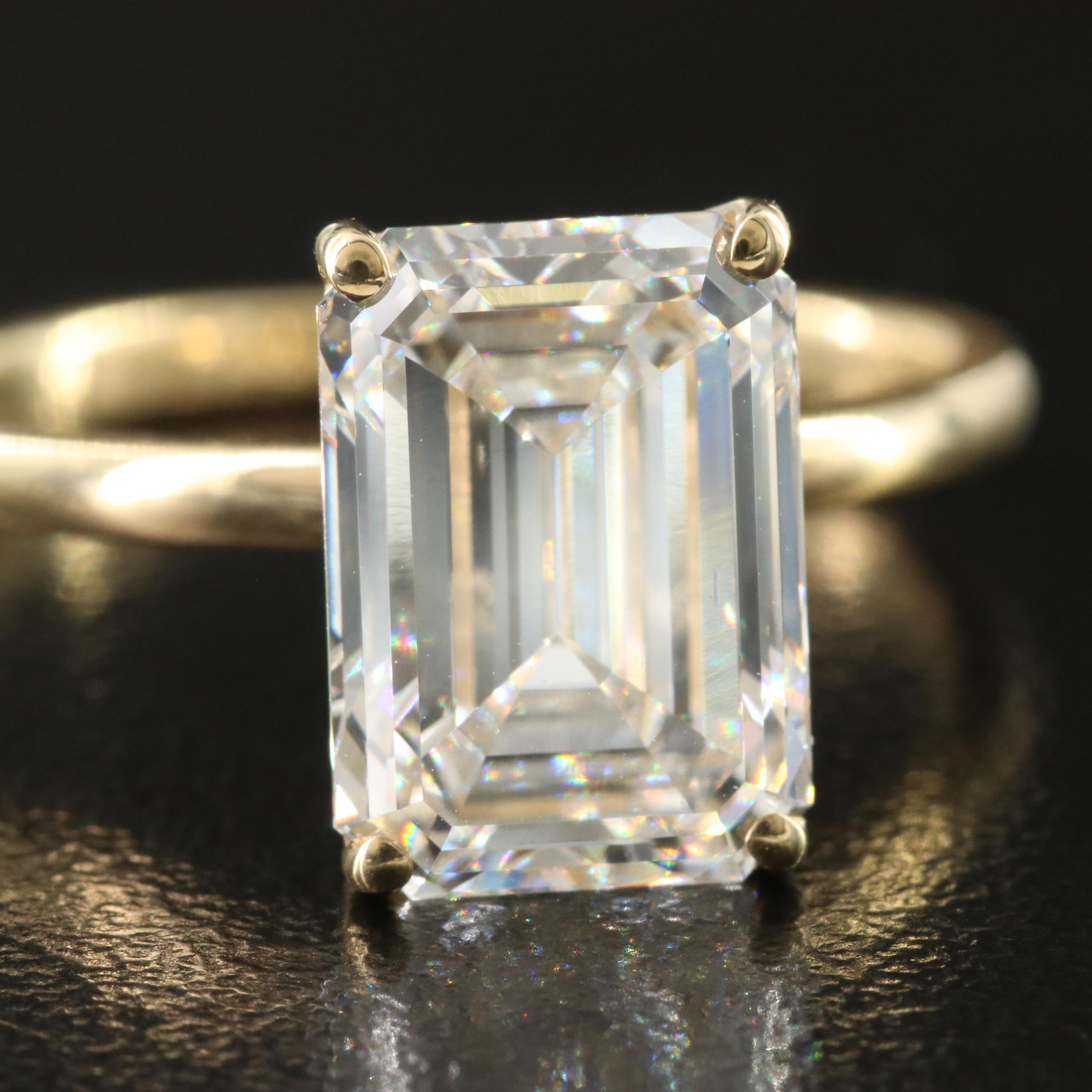 18K 4.01 CT Lab Grown Diamond Solitaire Ring with IGI Report