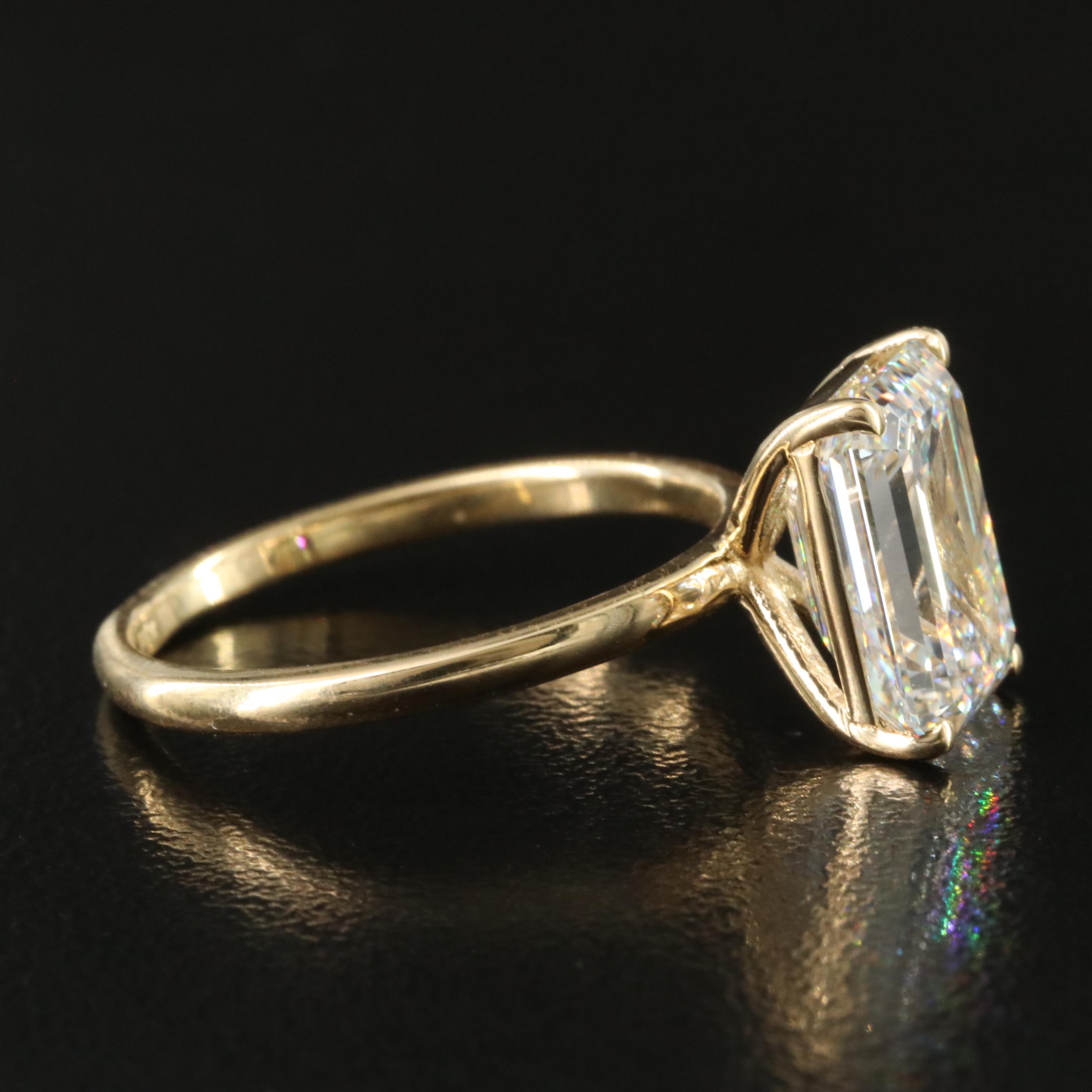 18K 4.01 CT Lab Grown Diamond Solitaire Ring with IGI Report