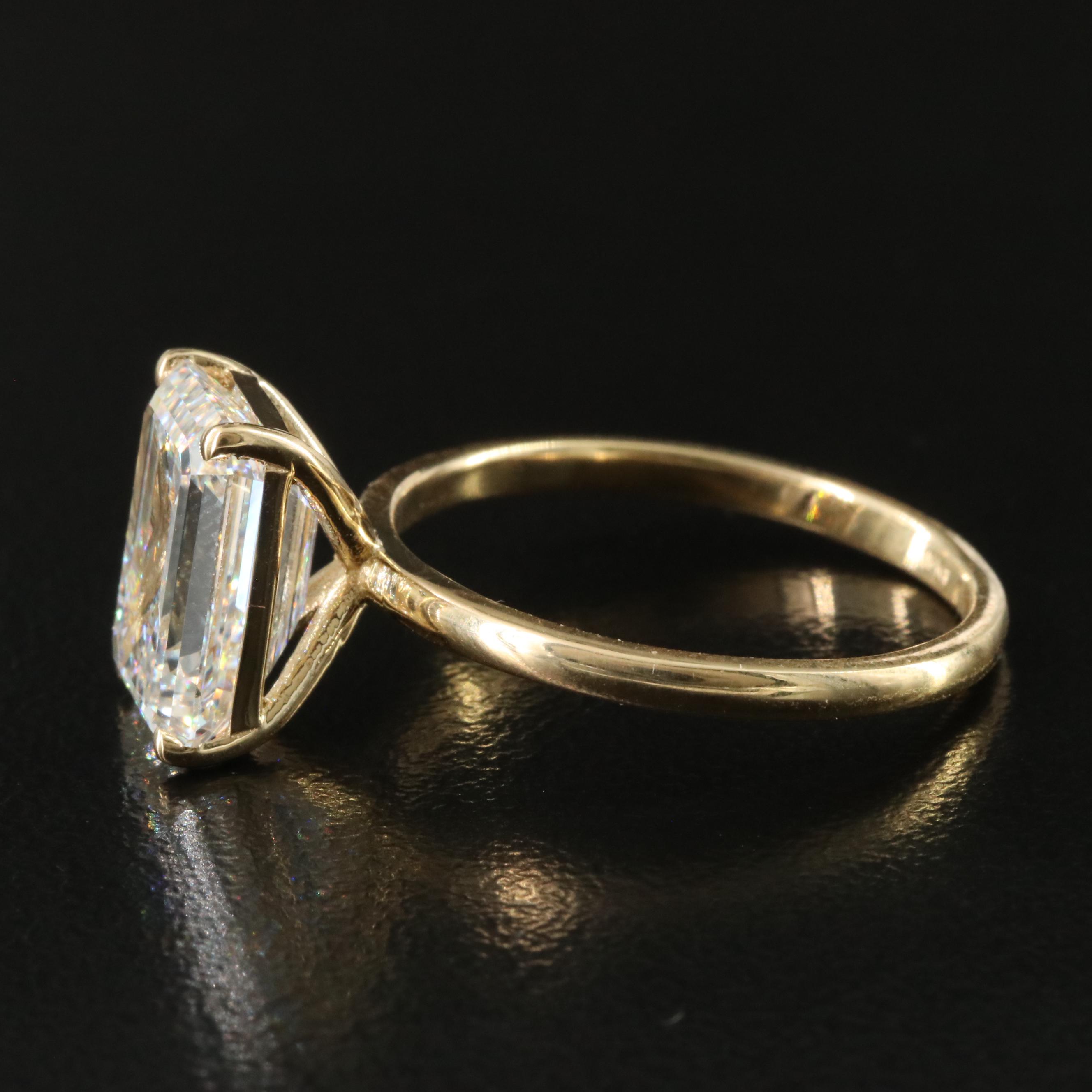 18K 4.01 CT Lab Grown Diamond Solitaire Ring with IGI Report