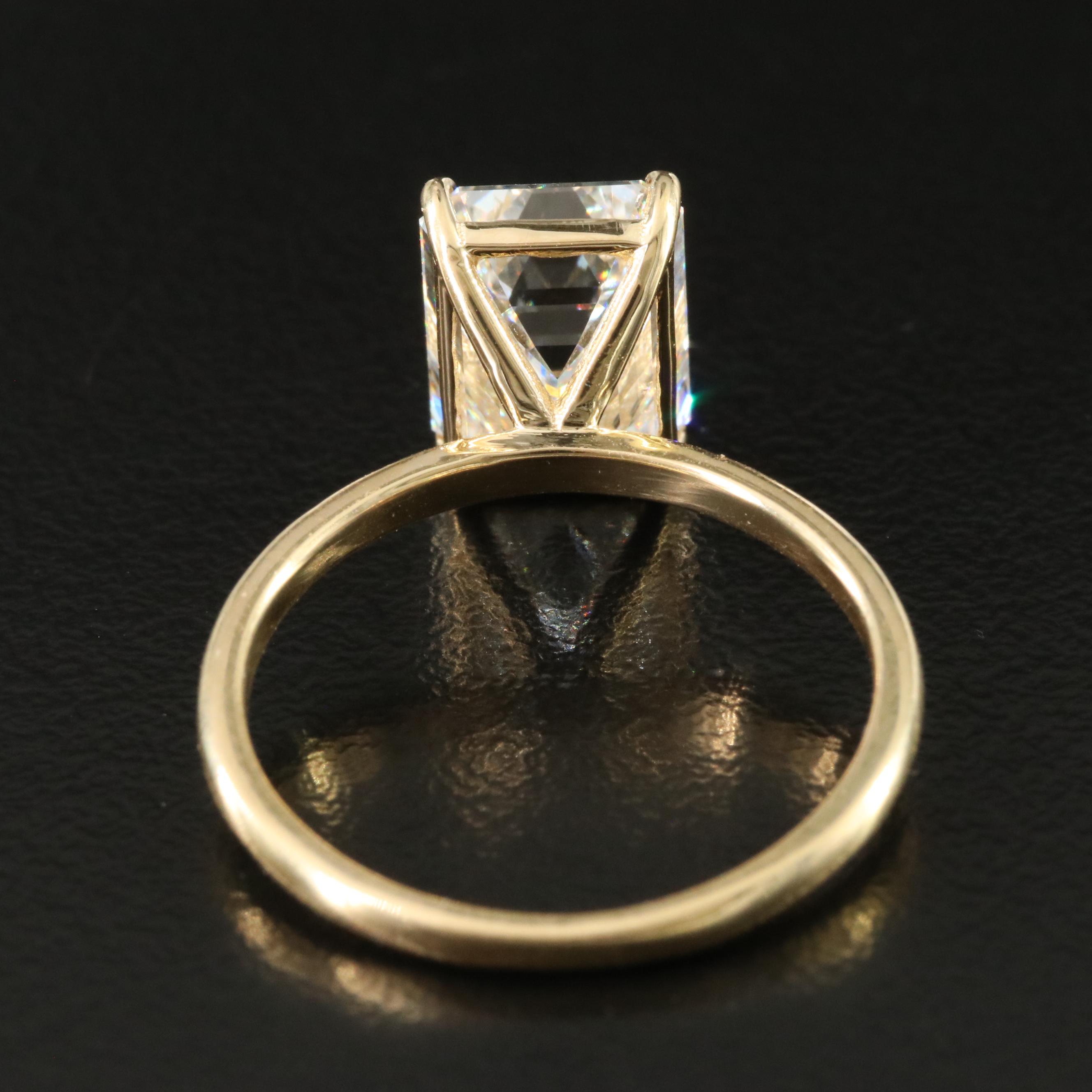 18K 4.01 CT Lab Grown Diamond Solitaire Ring with IGI Report