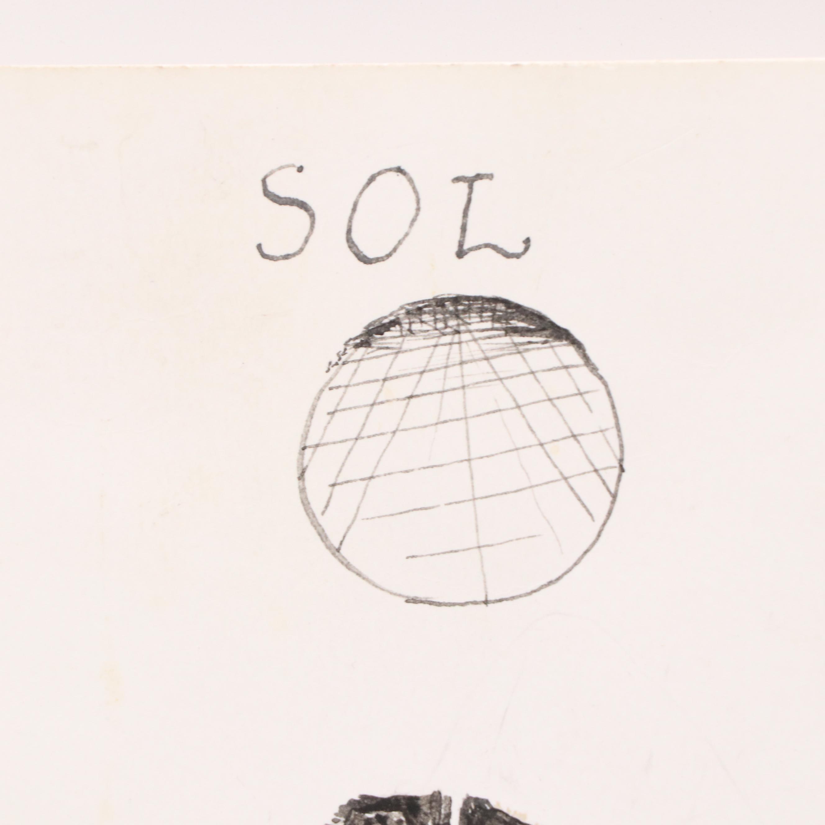 Nikolay "Kuk" Manuylov Surrealist Ink Drawing "Our Time Has Run Out," 21st C.