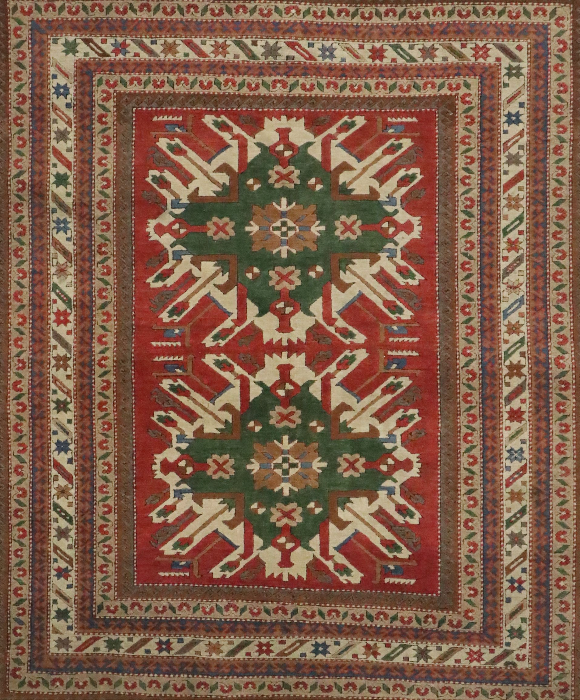 5'3 x 6'6 Hand-Knotted Caucasian Kazak Area Rug