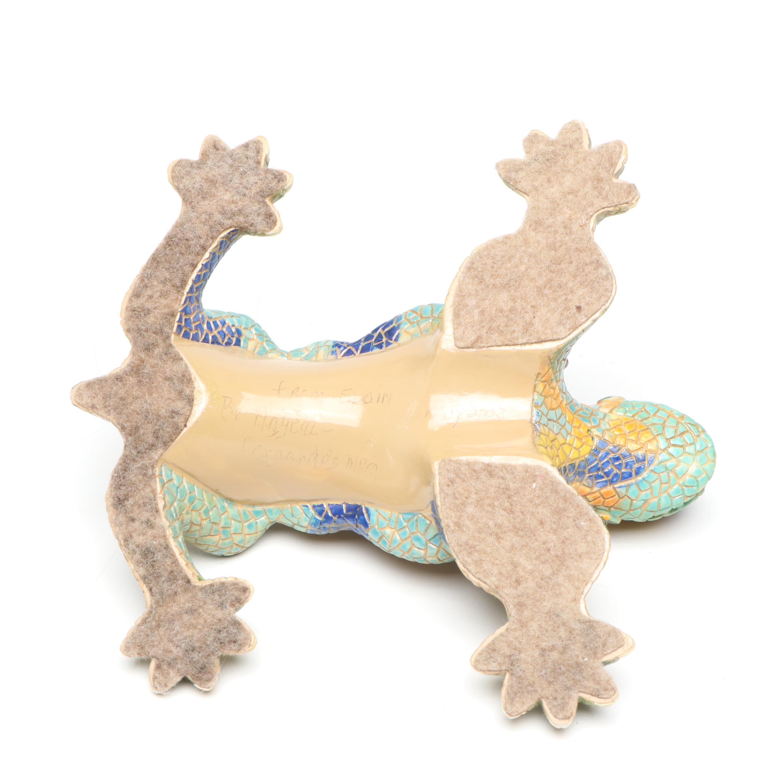 Majolica Style Ceramic Vase with Other Animal Figurines