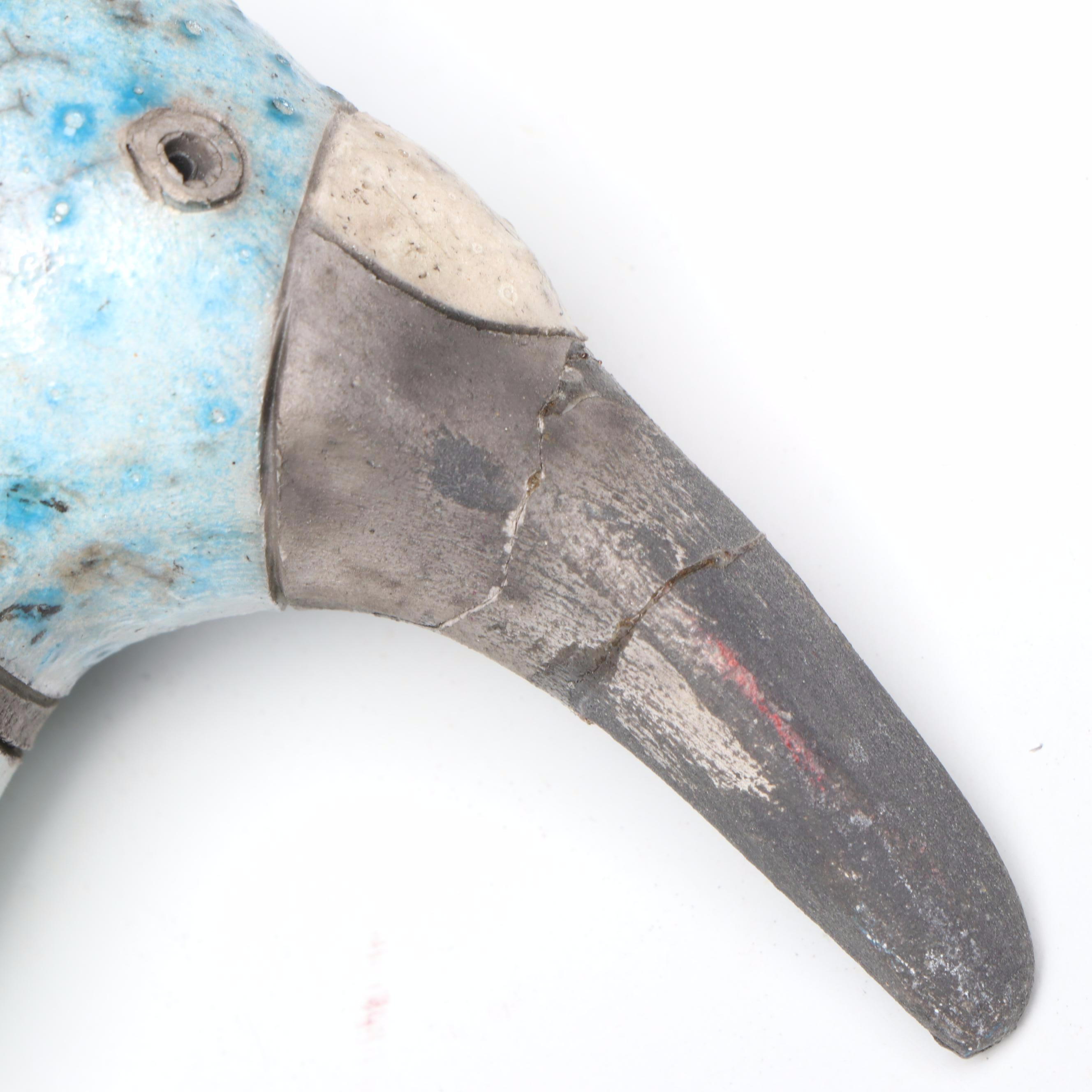 Majolica Style Ceramic Vase with Other Animal Figurines