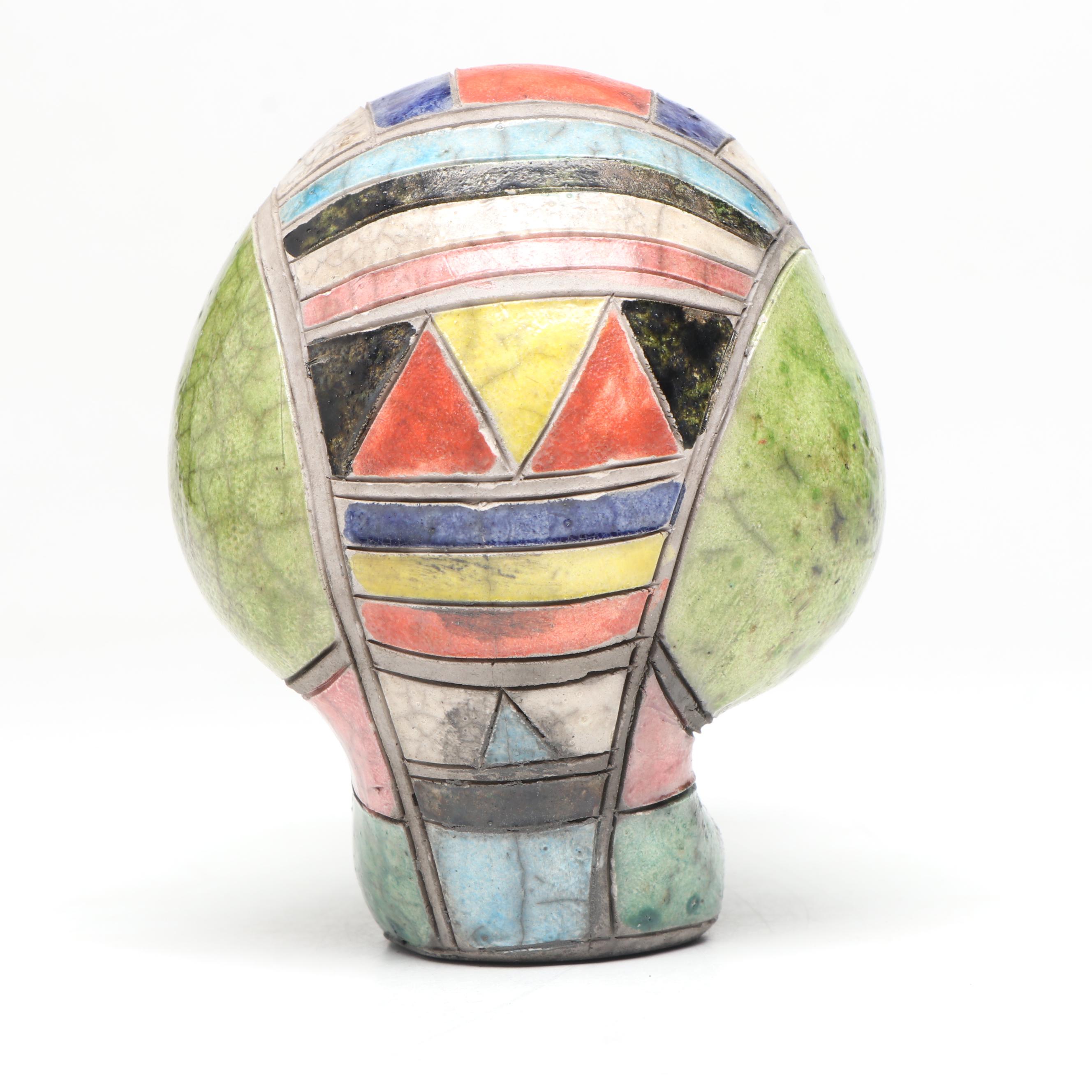 Majolica Style Ceramic Vase with Other Animal Figurines