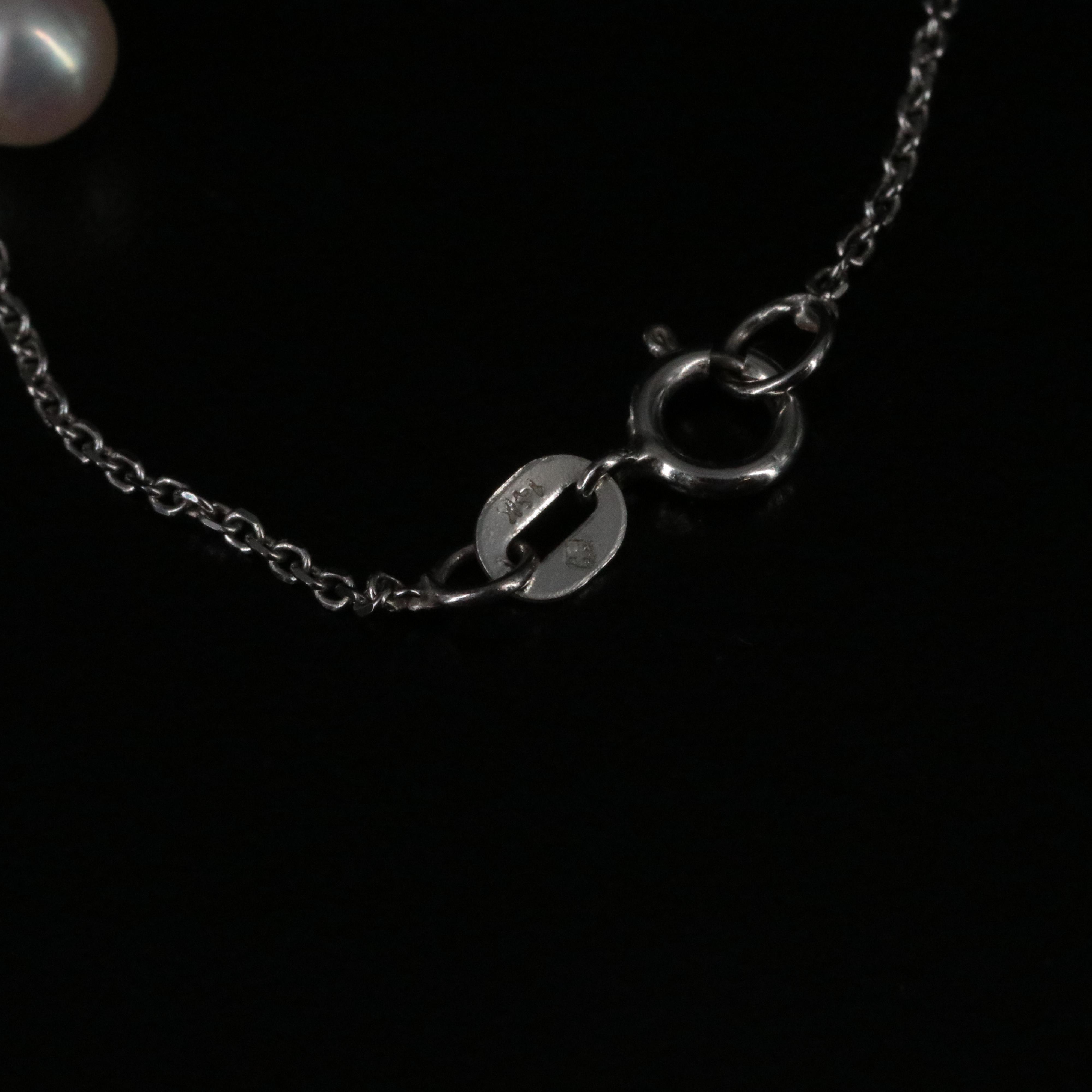 14K Pearl Station Chain Necklace