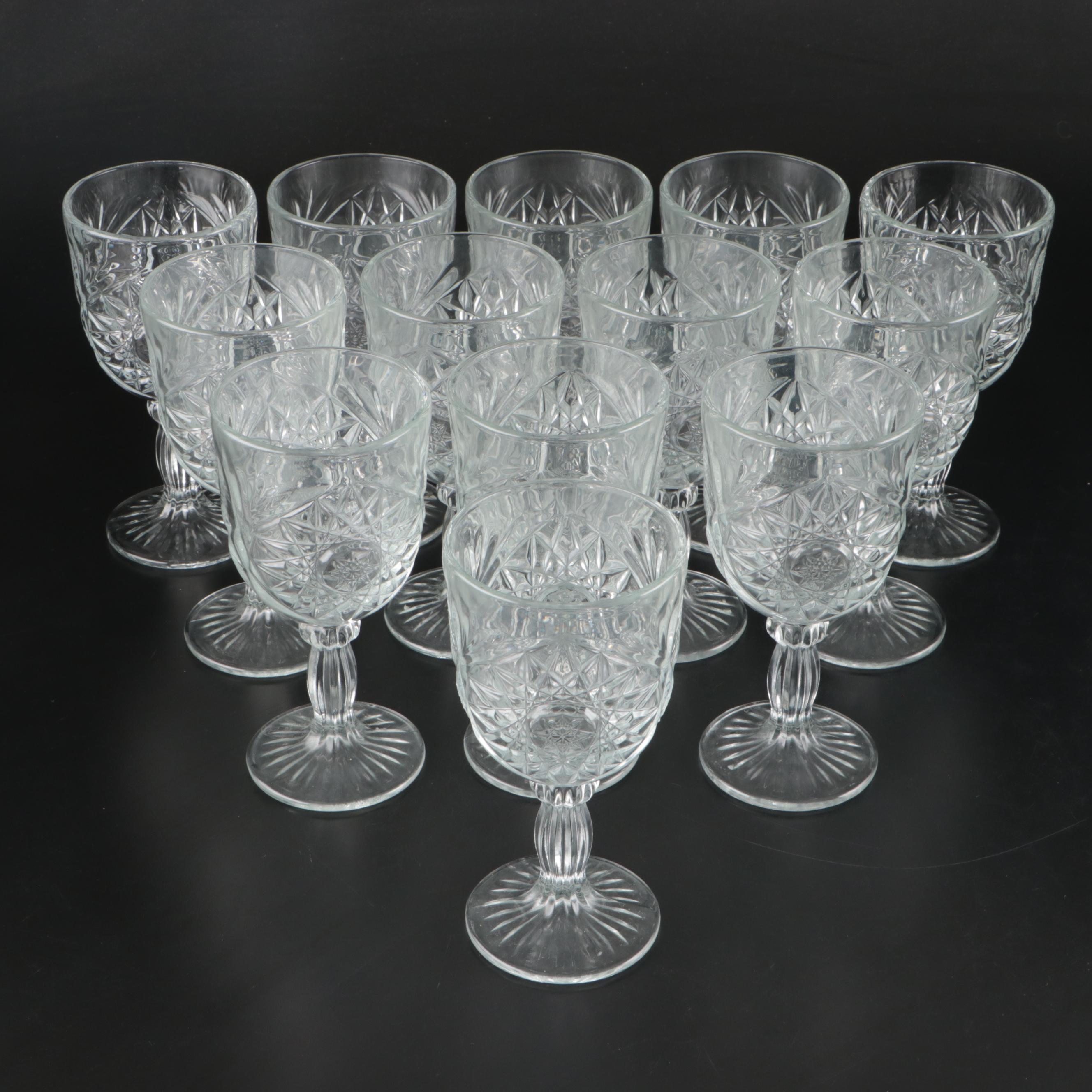 Libbey "Hobstar" Glass Water Goblets