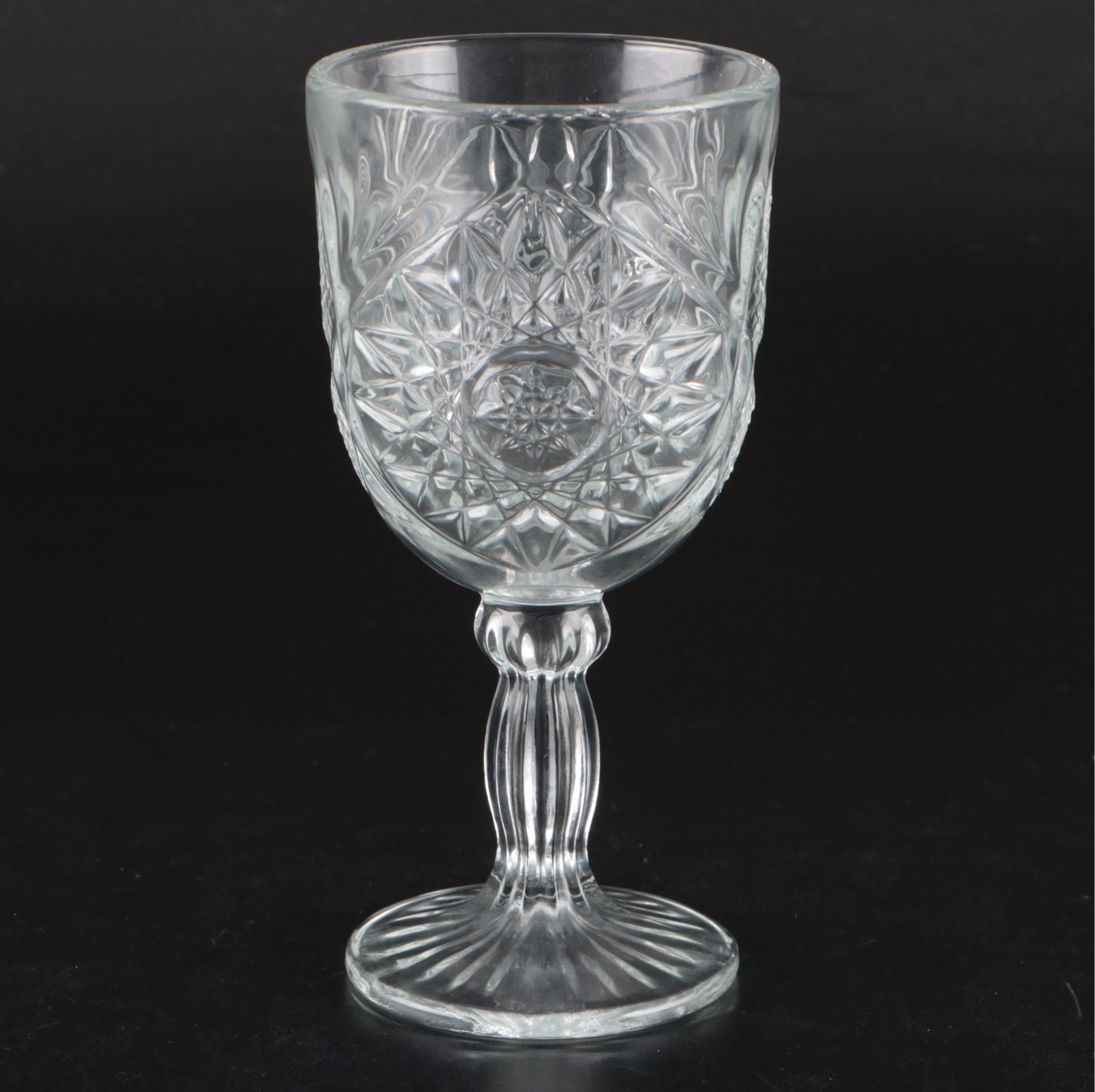 Libbey "Hobstar" Glass Water Goblets