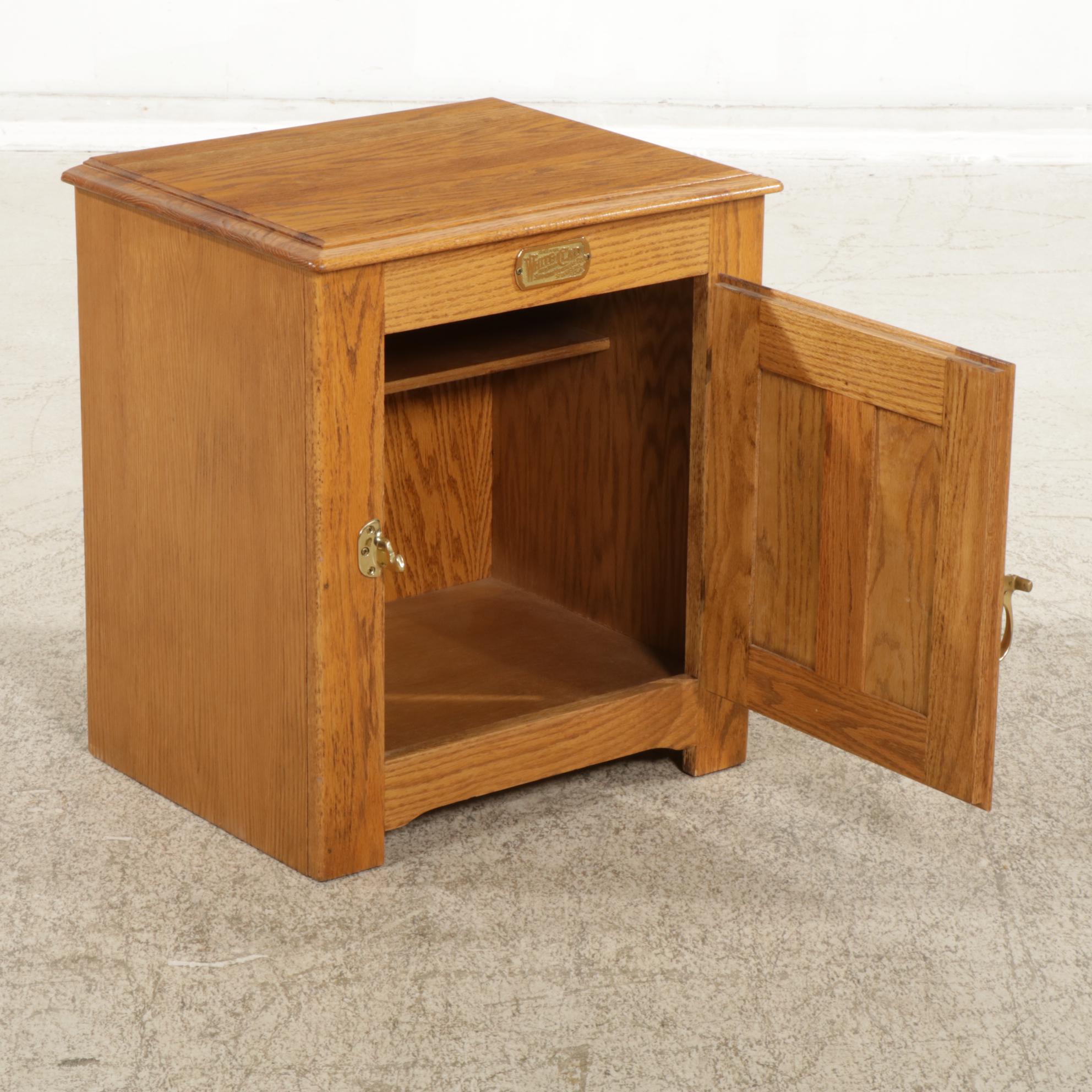 Simmons Hardware "White Clad" Oak Cabinet, Late 20th to 21st Century