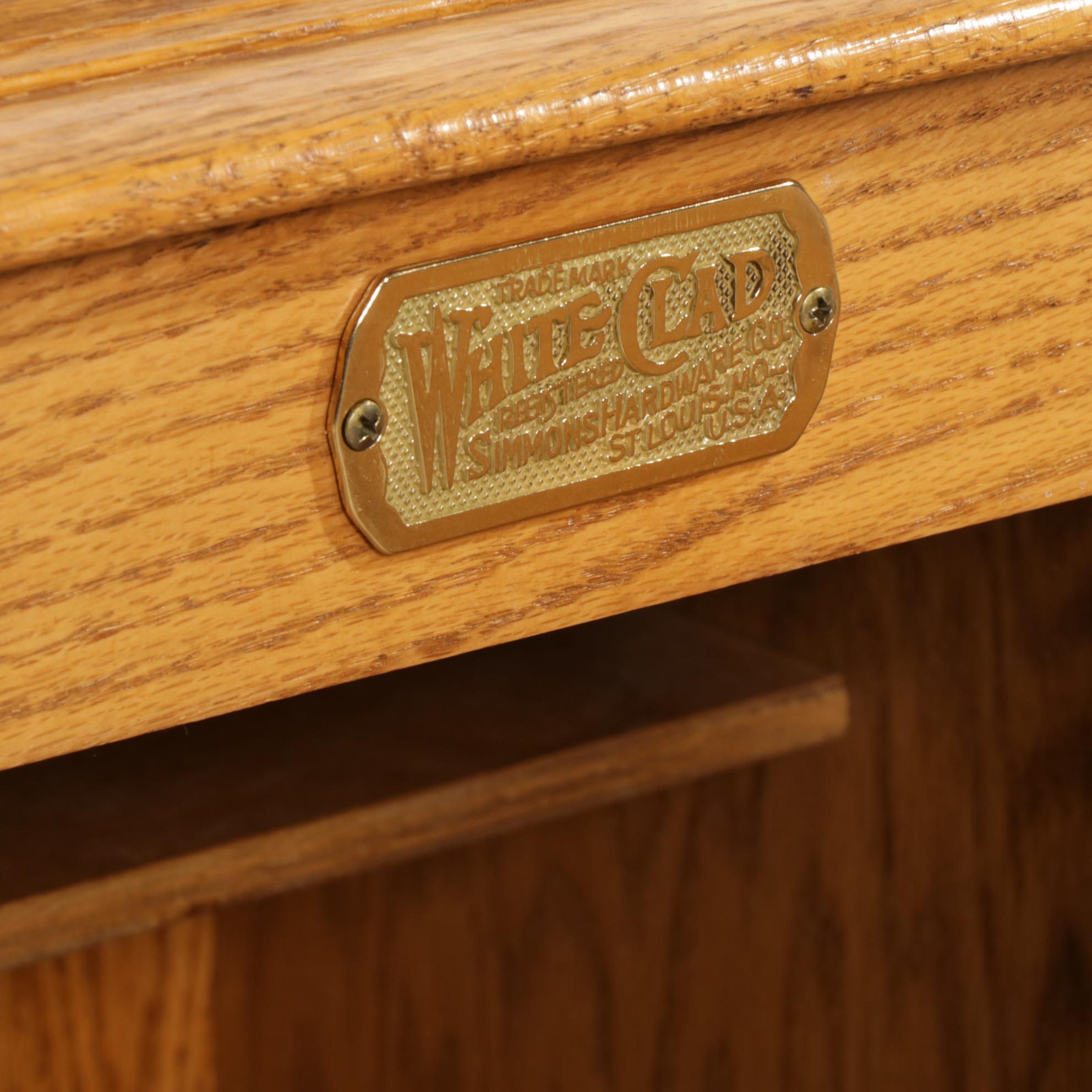 Simmons Hardware "White Clad" Oak Cabinet, Late 20th to 21st Century