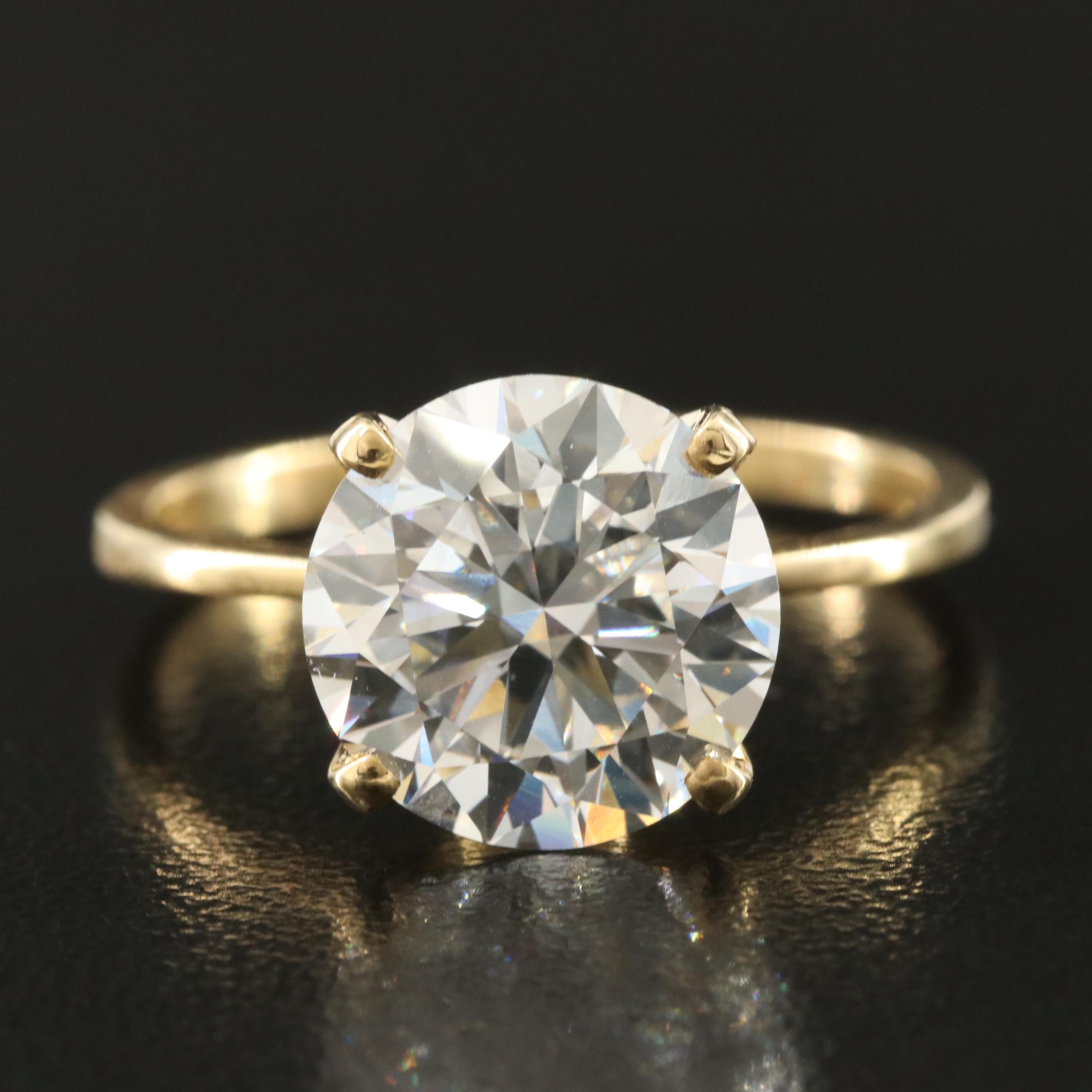 18K 4.04 CT Lab Grown Diamond Solitaire Ring with IGI Report
