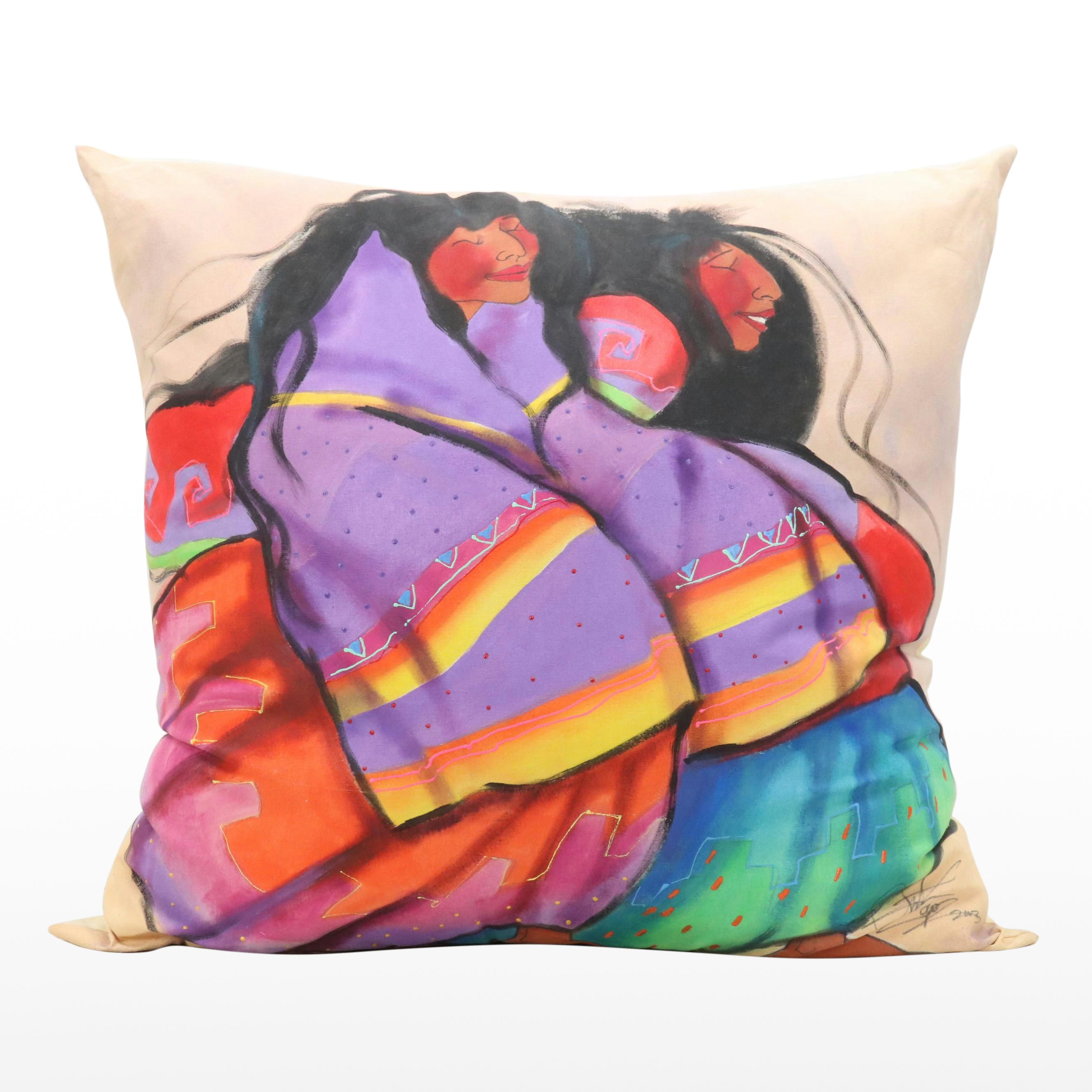 Southwest Painted Figures on Pillow, 2002