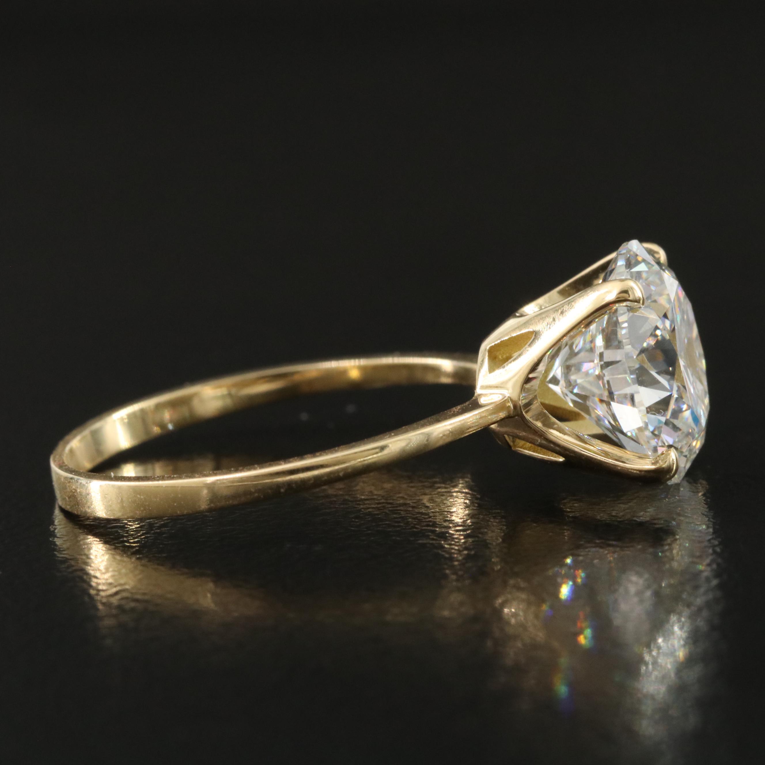 18K 4.04 CT Lab Grown Diamond Solitaire Ring with IGI Report