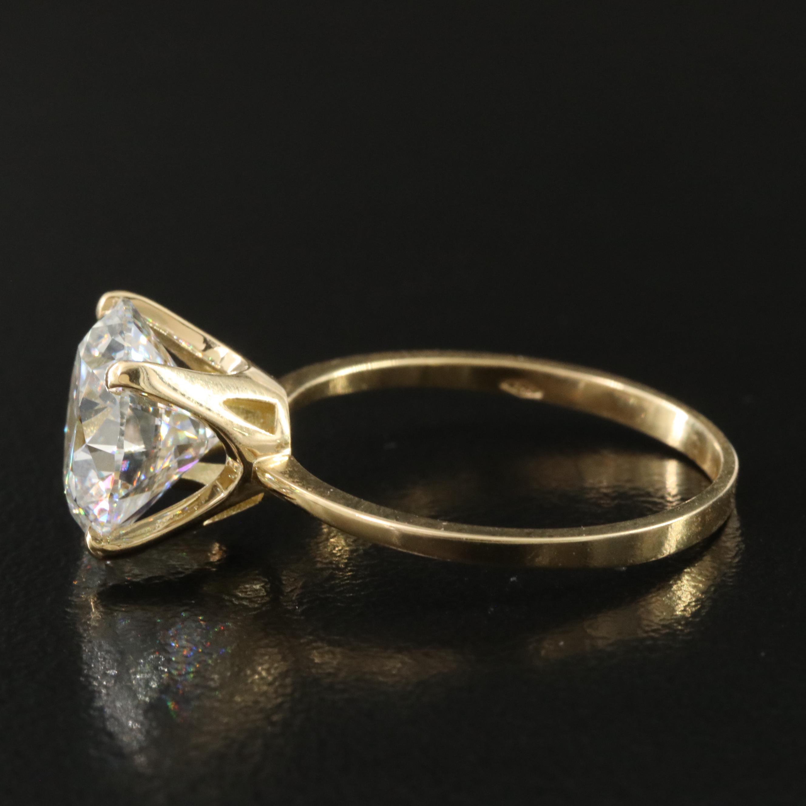 18K 4.04 CT Lab Grown Diamond Solitaire Ring with IGI Report