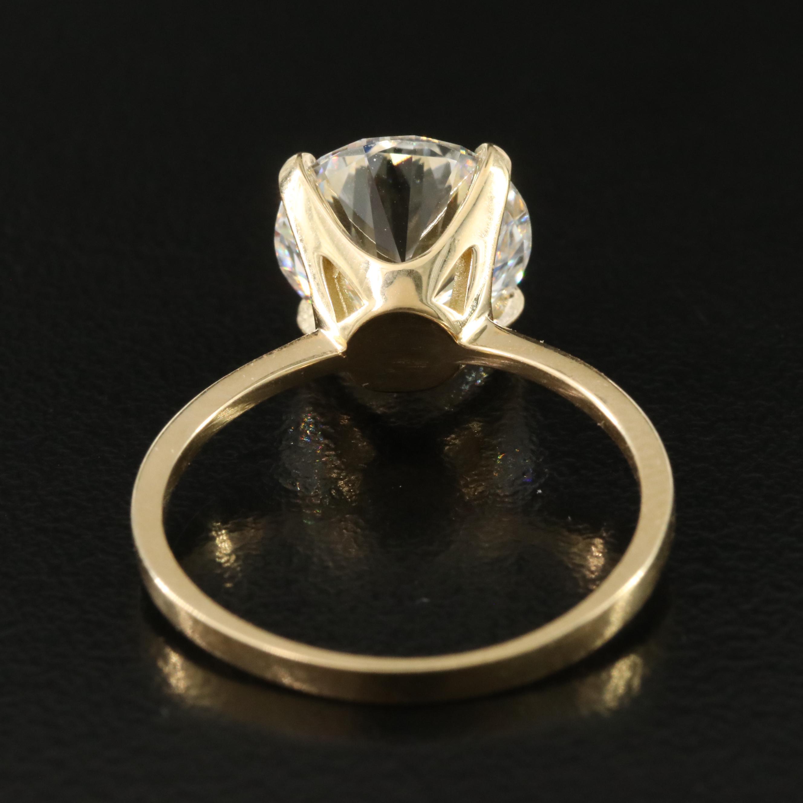 18K 4.04 CT Lab Grown Diamond Solitaire Ring with IGI Report