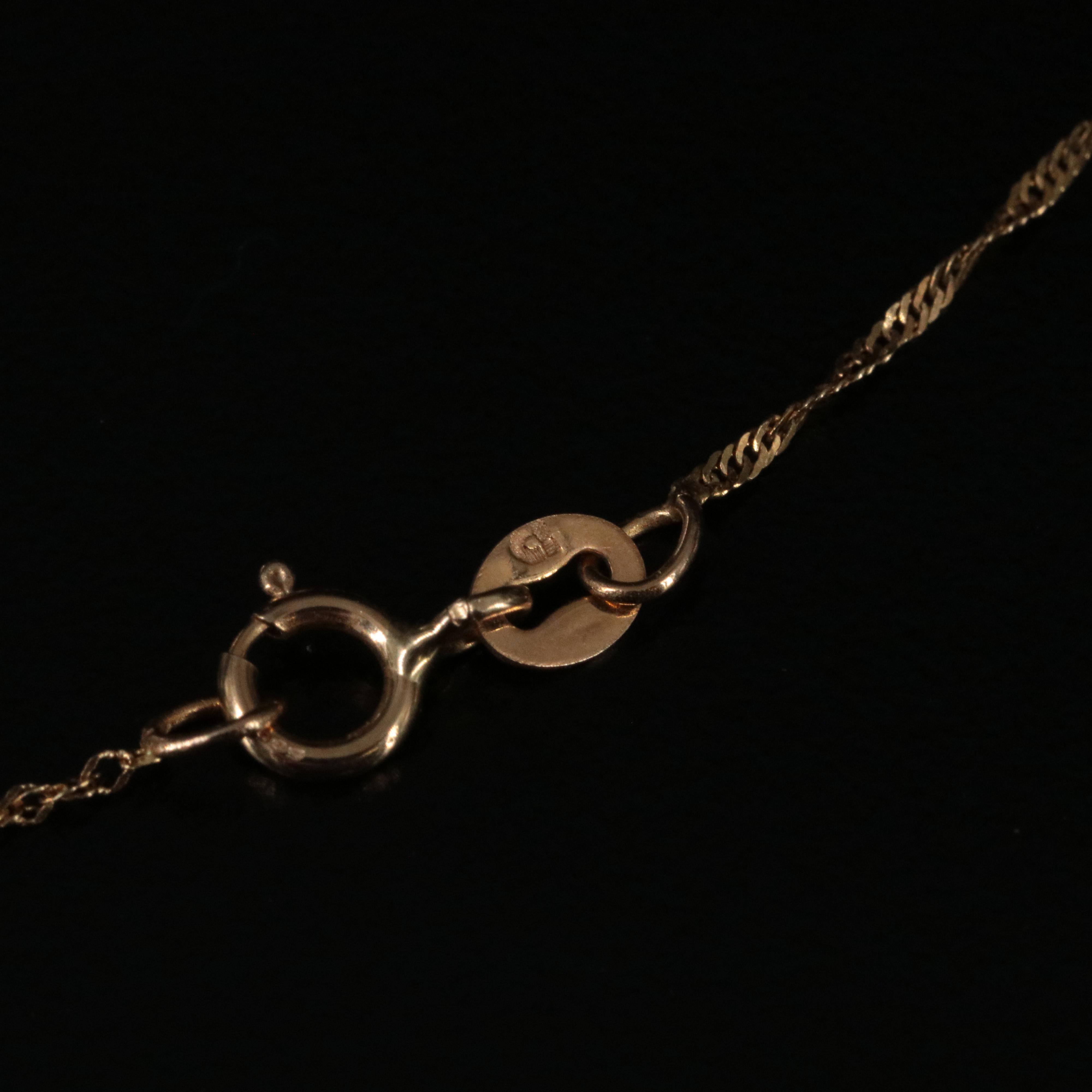 14K Yellow Gold Station Necklace with Pearls and Gold Beads