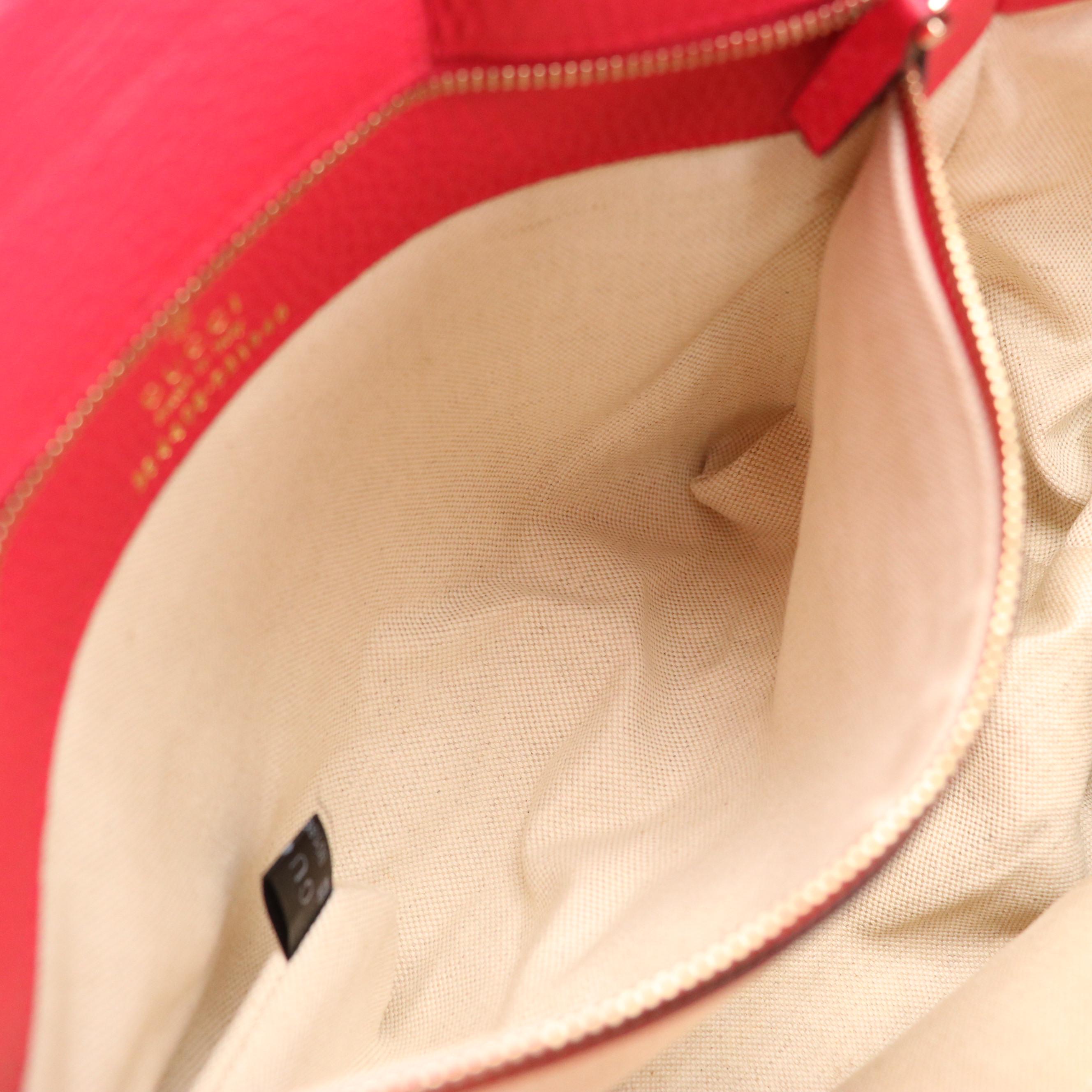 Gucci Swing Small Tote in Orange/Pink Pebbled Leather