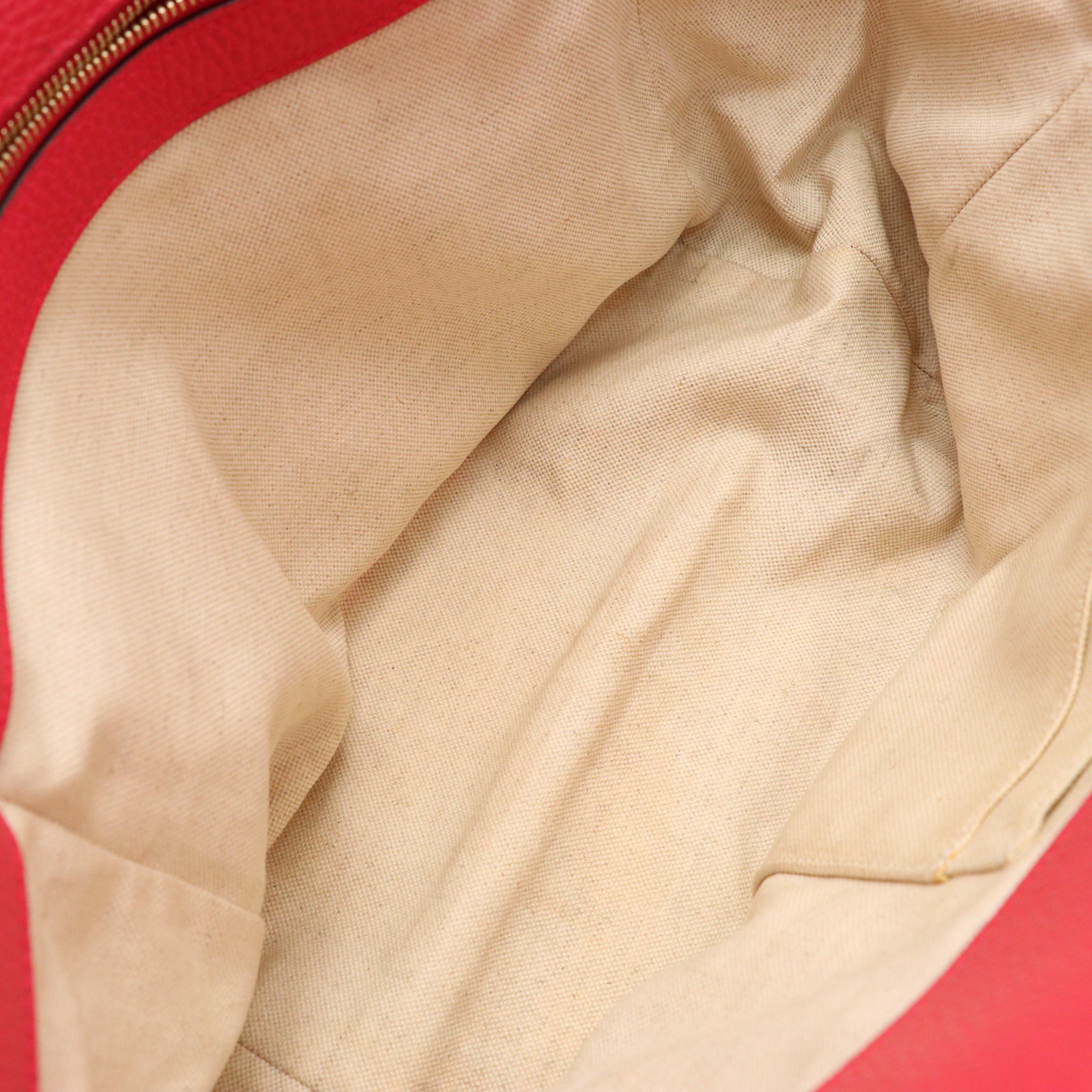 Gucci Swing Small Tote in Orange/Pink Pebbled Leather