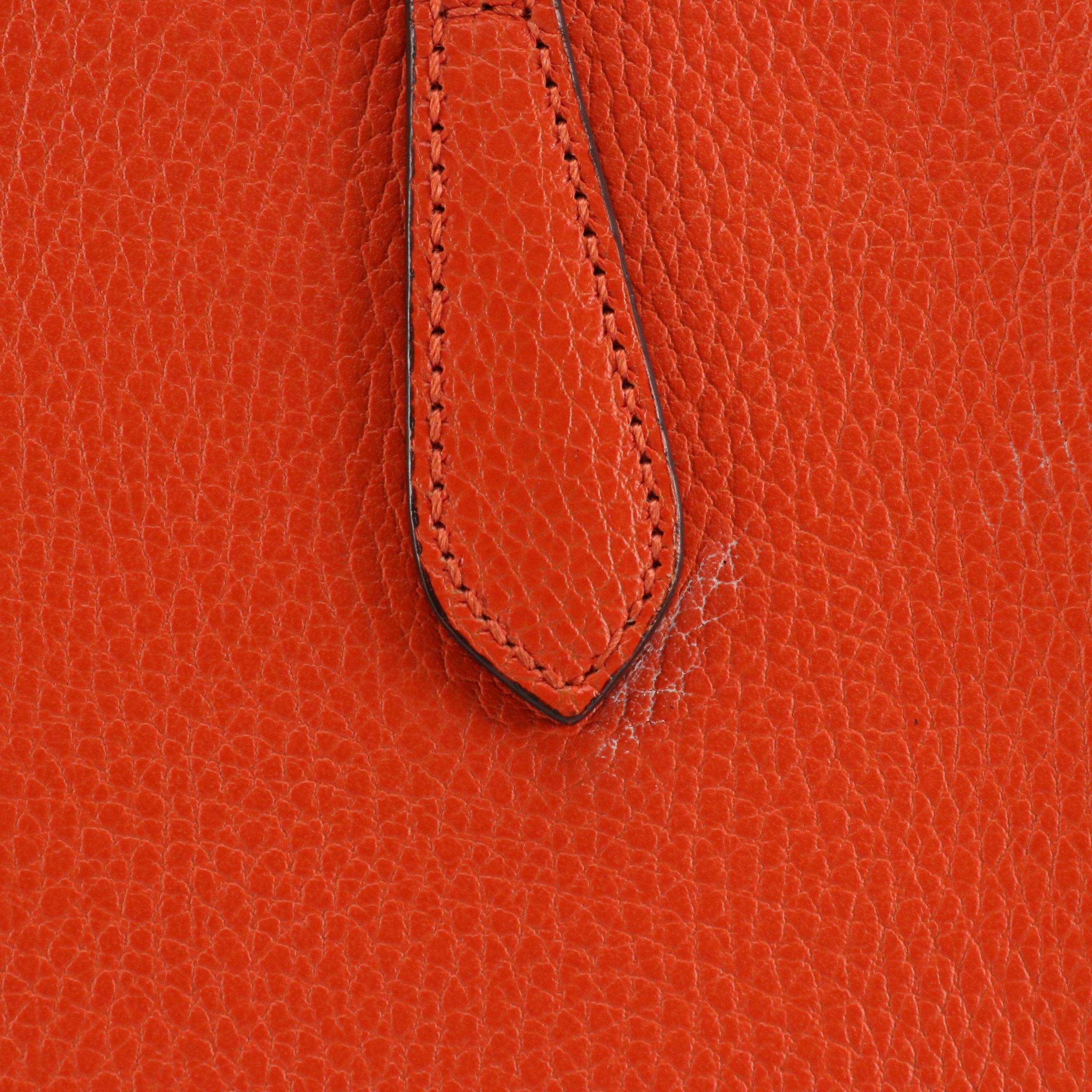 Gucci Swing Small Tote in Orange/Pink Pebbled Leather