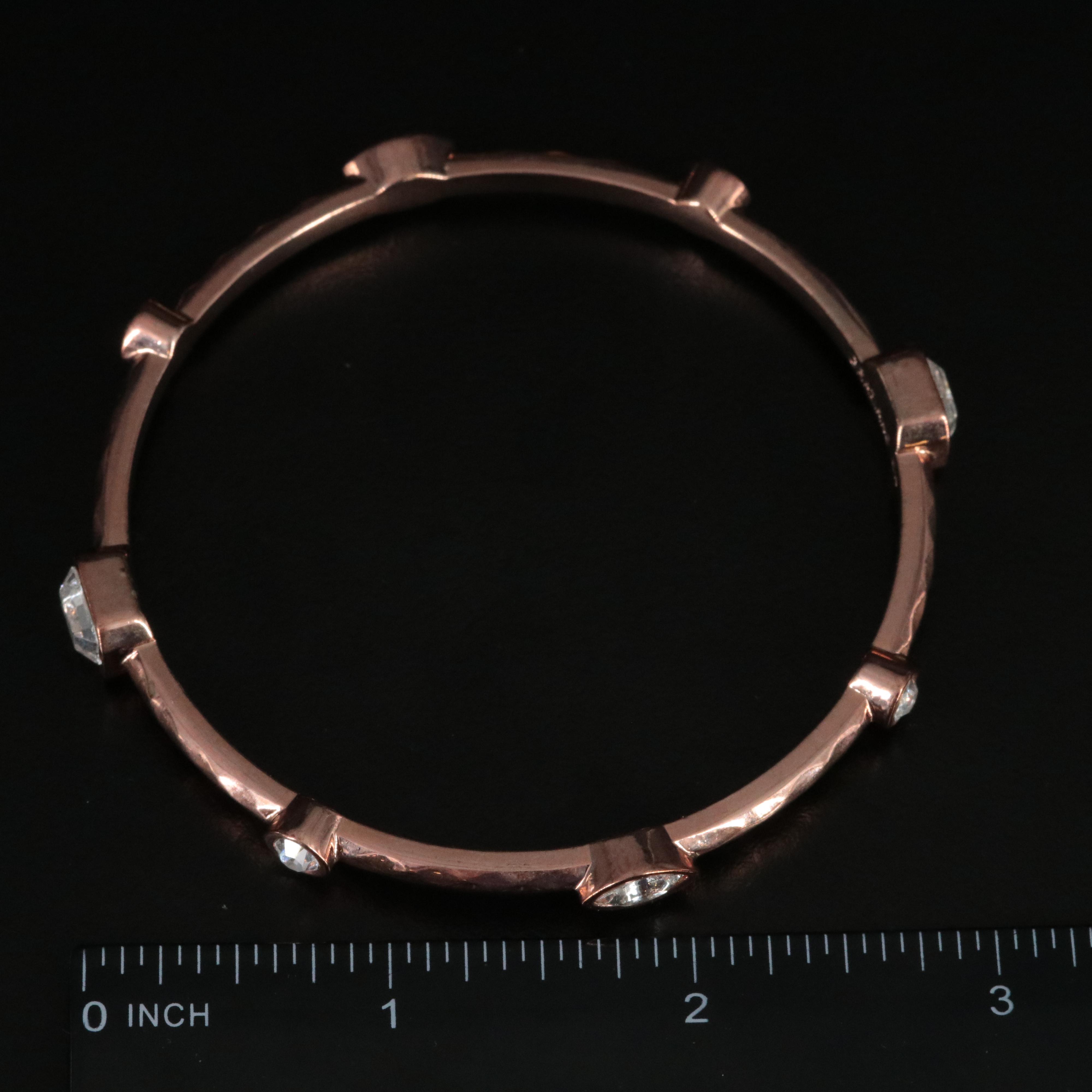 Graziano Rose Tone Rhinestone Bangles