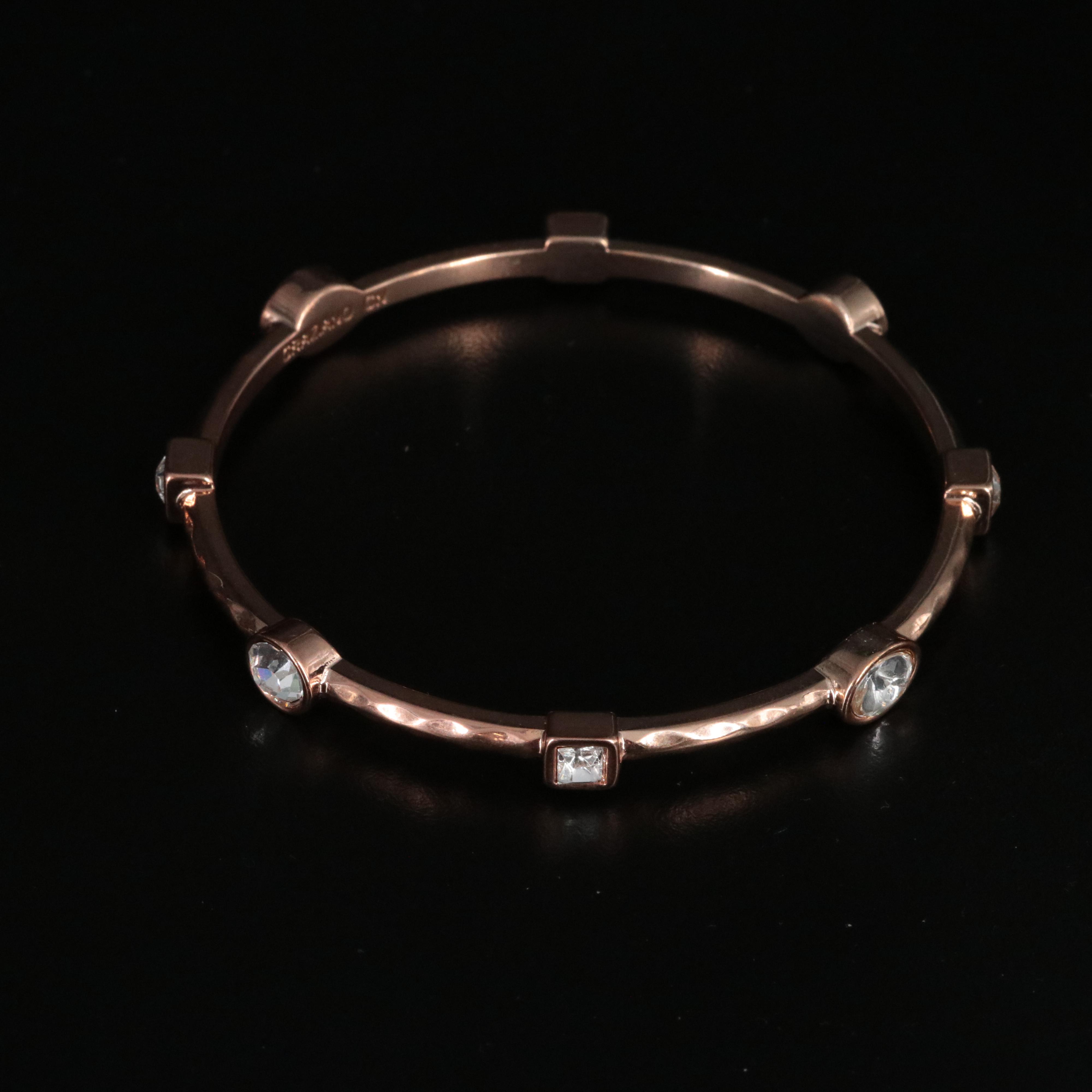 Graziano Rose Tone Rhinestone Bangles