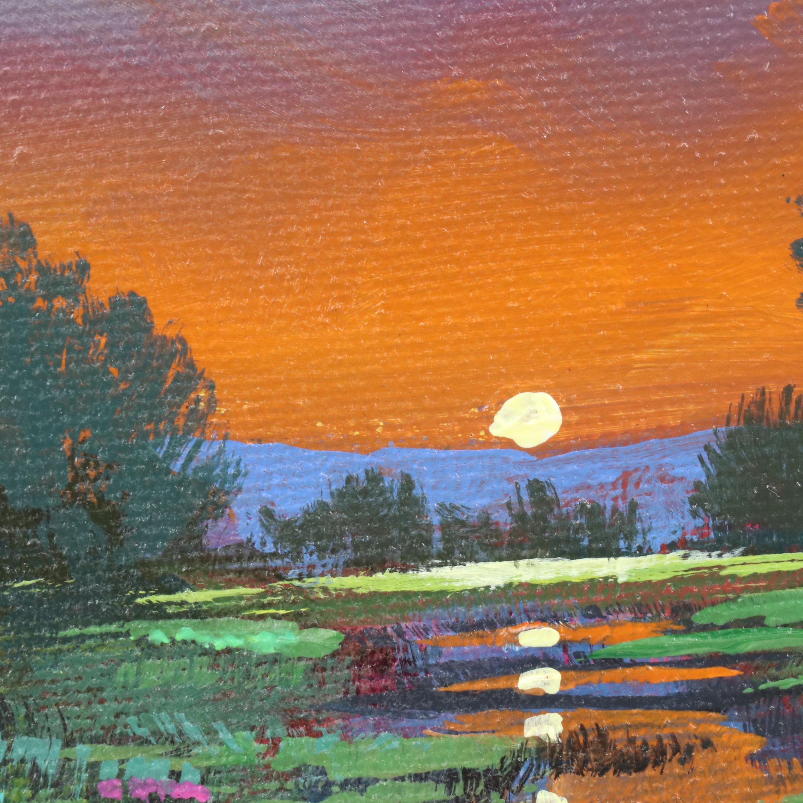 Doug "Bumo" Johnpeer Sunset Landscape Oil Painting, 2025