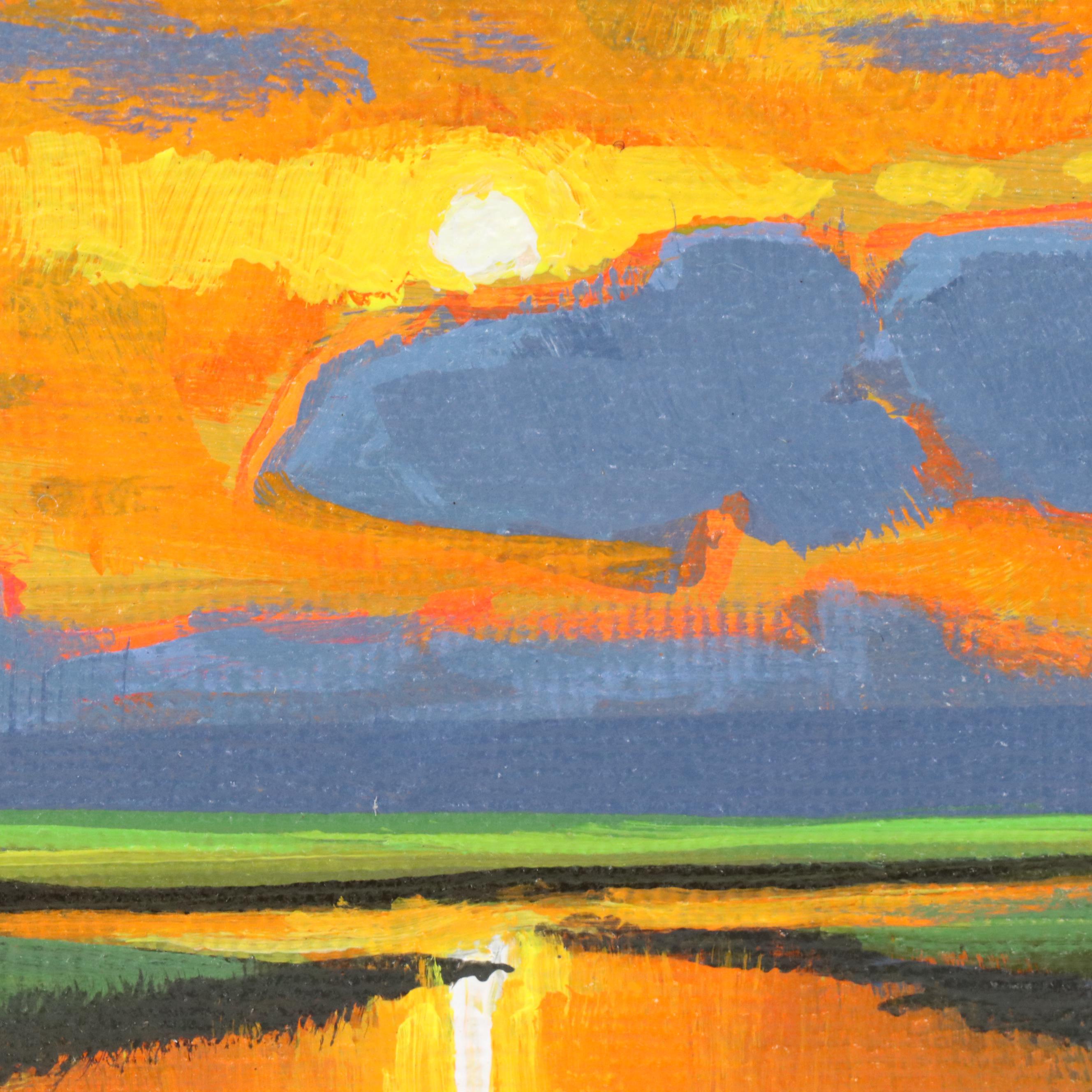 Doug "Bumo" Johnpeer Sunset Landscape Oil Painting, 2025