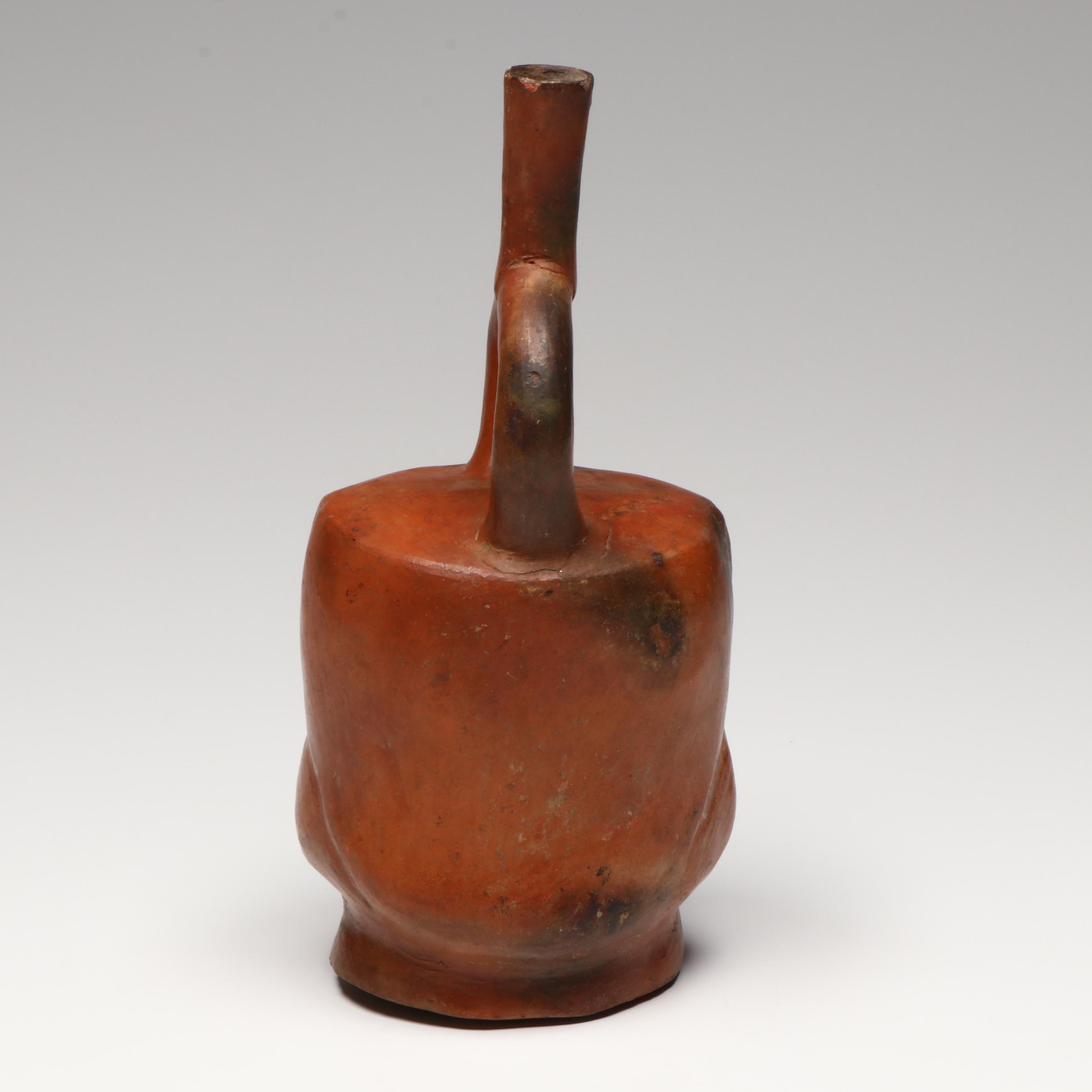 Moche Pottery Portrait Head Vessel, Circa 200–400 CE