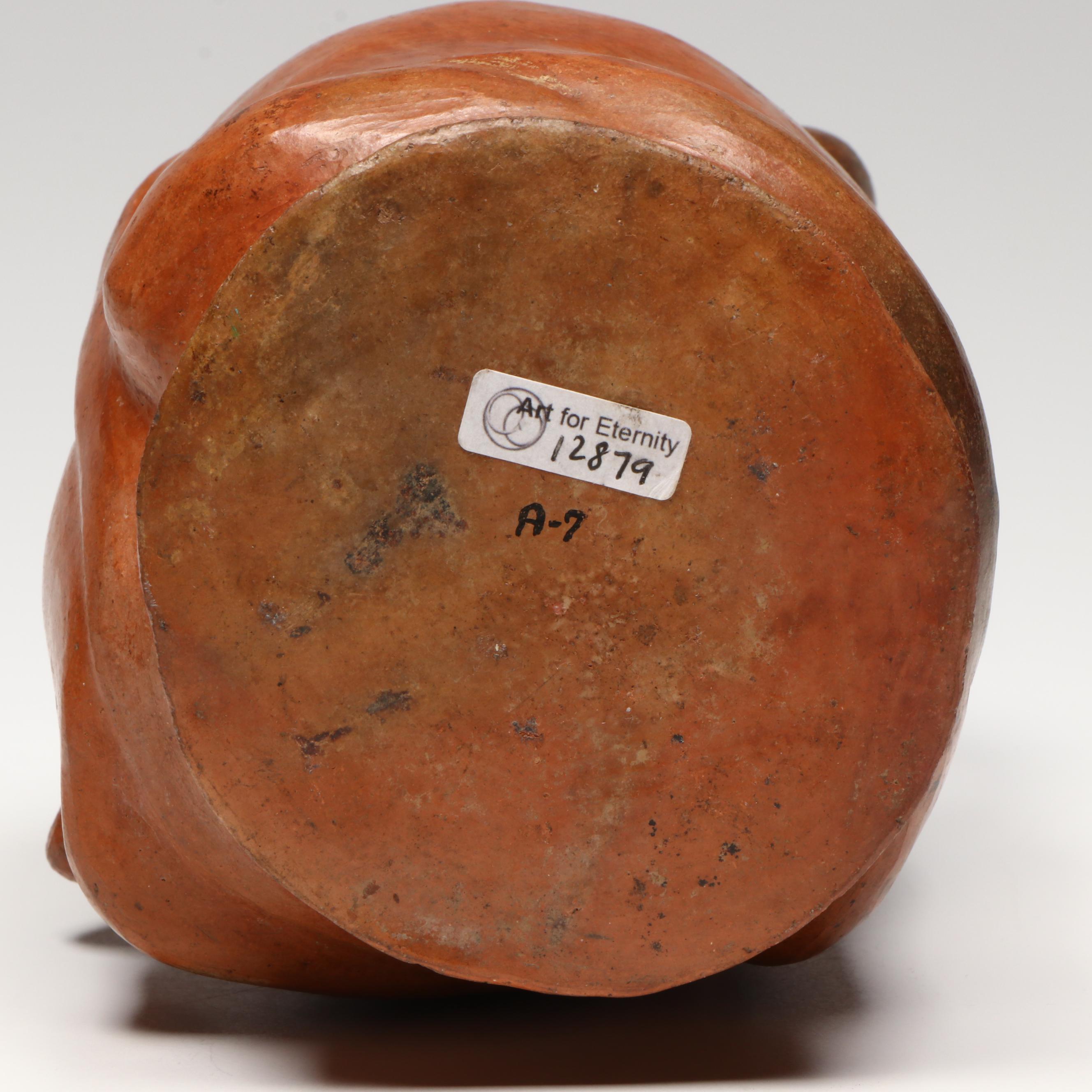 Moche Pottery Portrait Head Vessel, Circa 200–400 CE