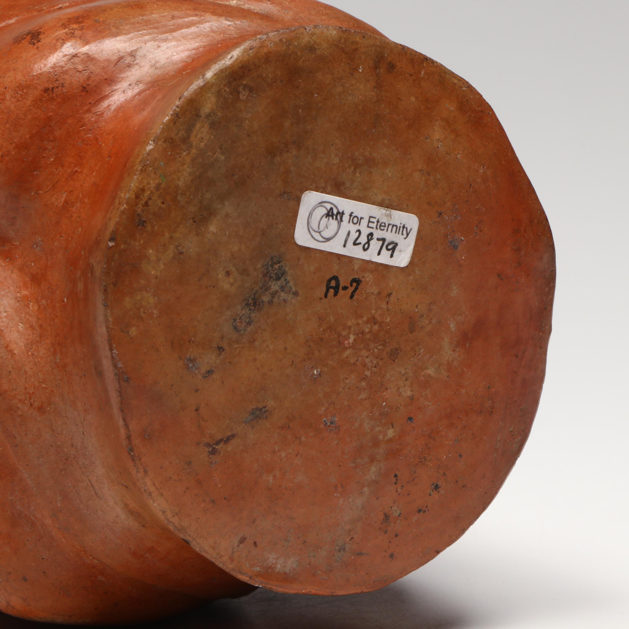 Moche Pottery Portrait Head Vessel, Circa 200–400 CE