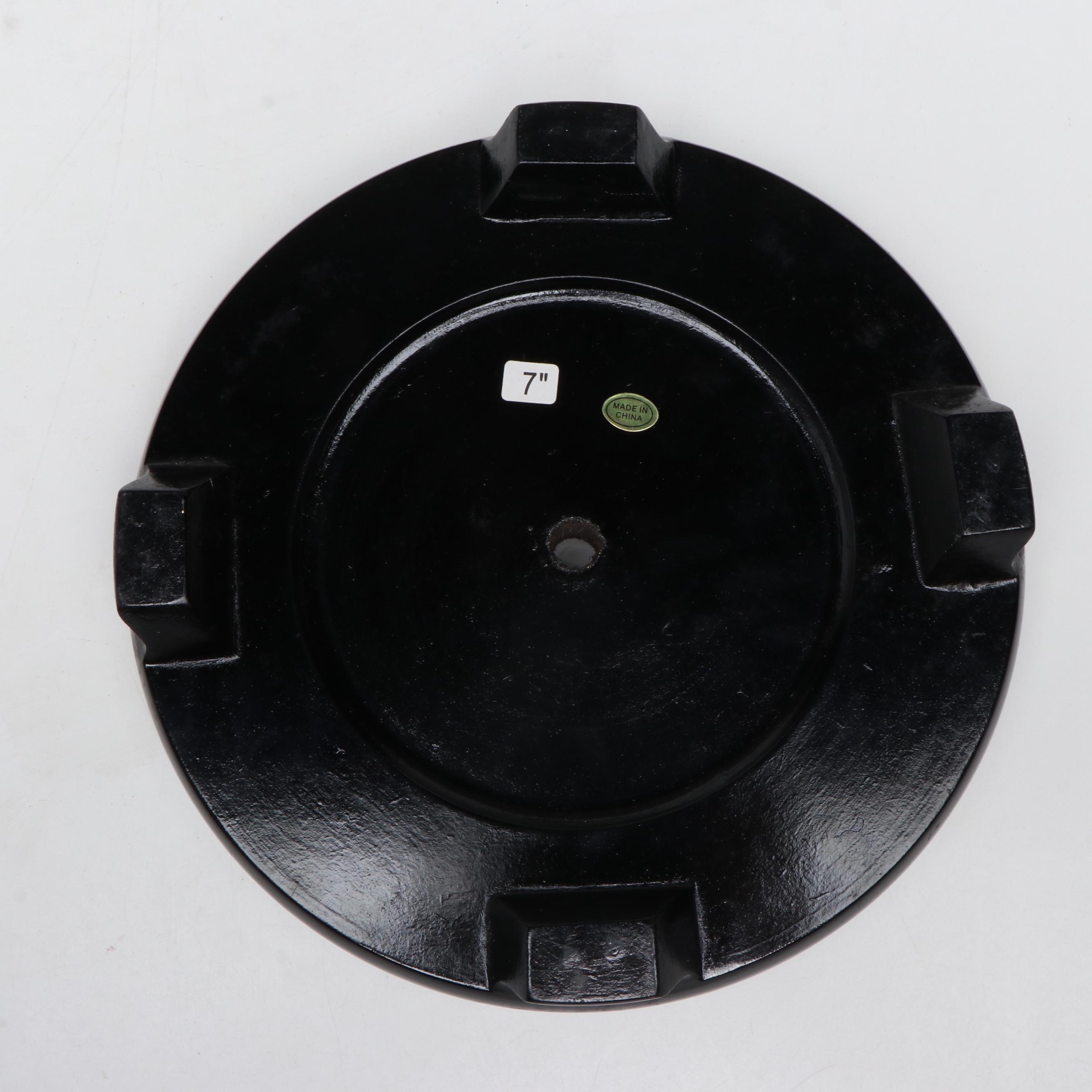 Chinese Blue on White Double Happiness Porcelain Ginger Jar and Wooden Stand