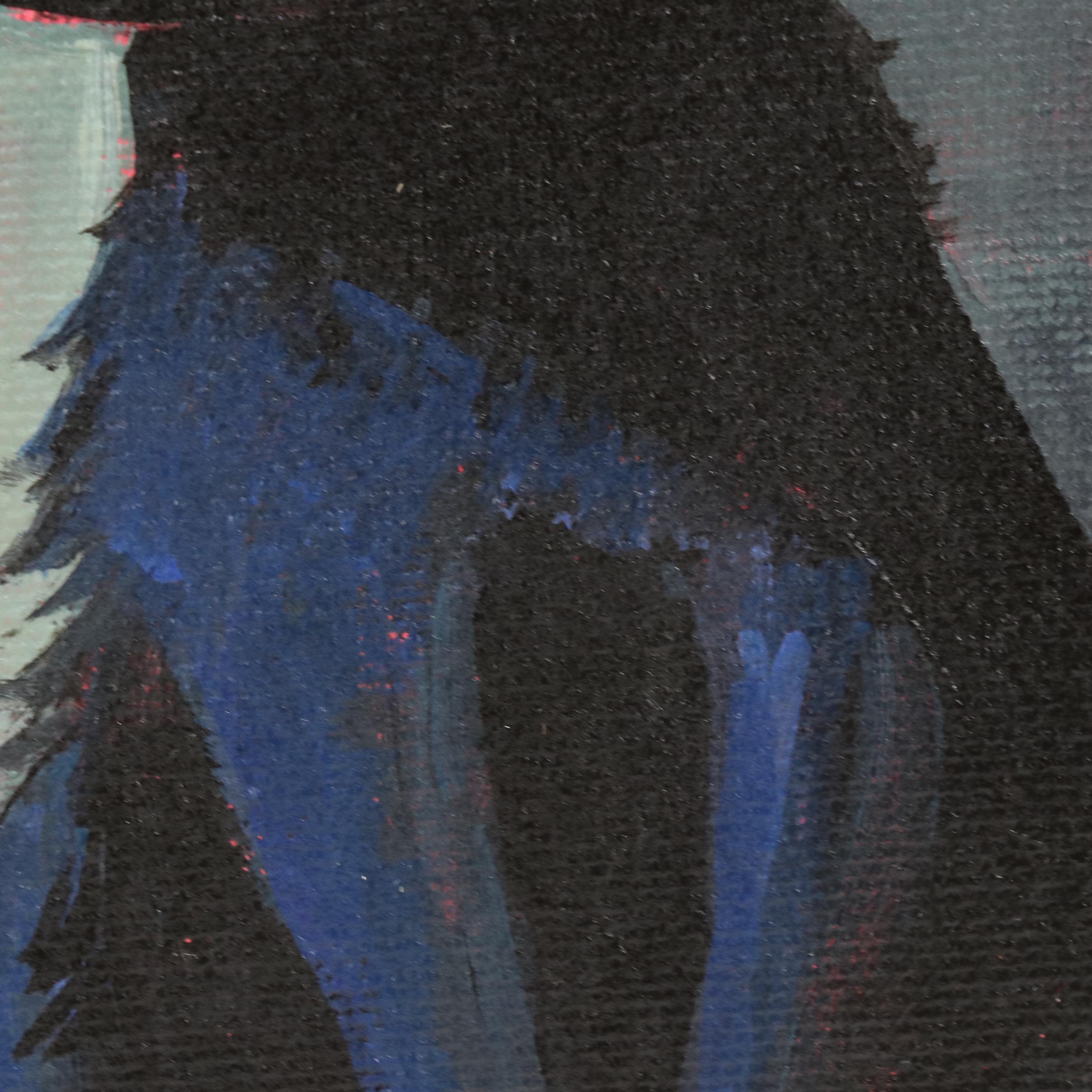 Doug "Bumo" Johnpeer Stylized Oil Painting of a Cat, 2025