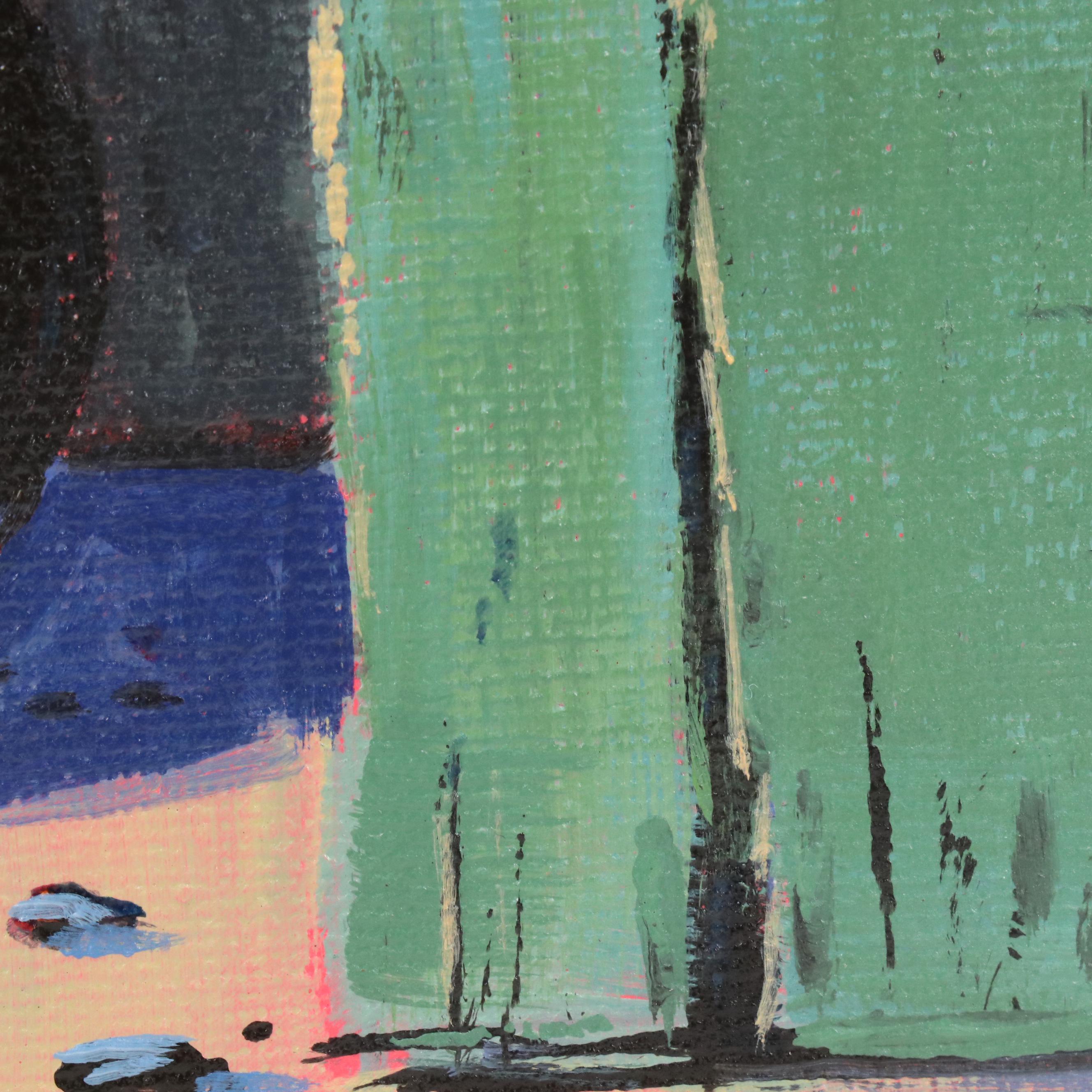 Doug "Bumo" Johnpeer Stylized Oil Painting of a Cat, 2025