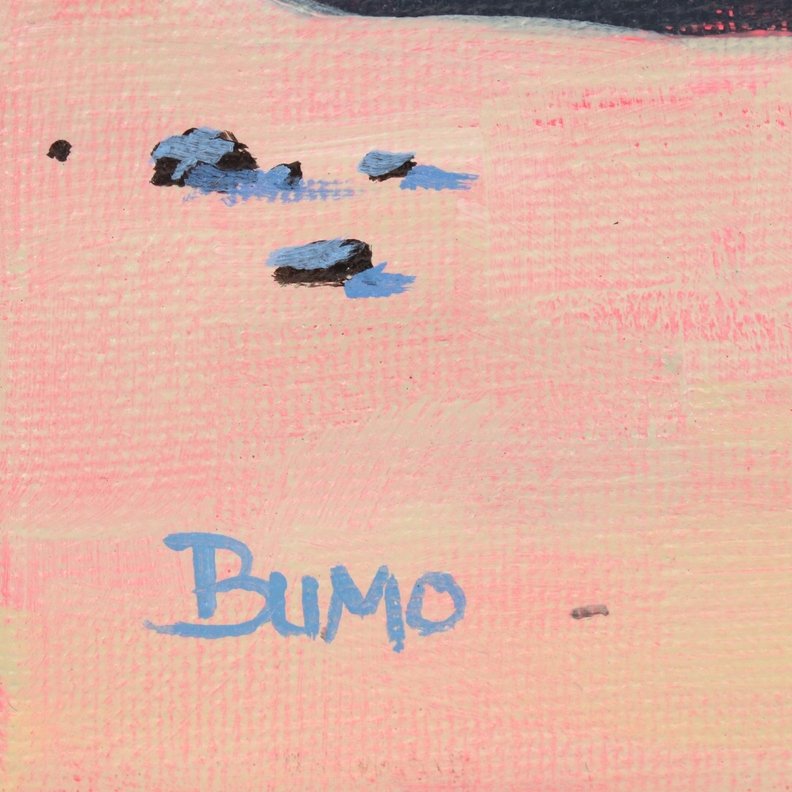 Doug "Bumo" Johnpeer Stylized Oil Painting of a Cat, 2025