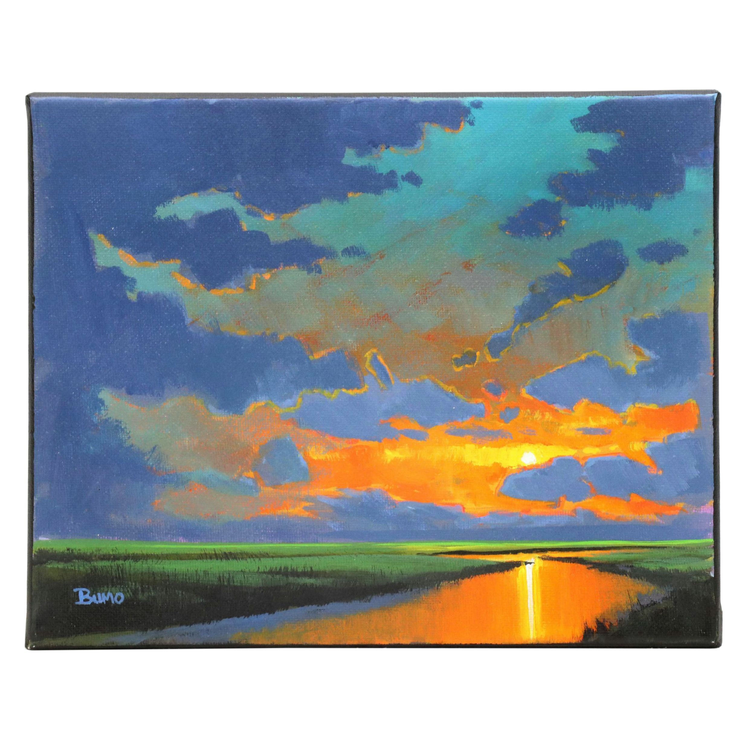 Doug "Bumo" Johnpeer Sunset Landscape Oil Painting, 2025