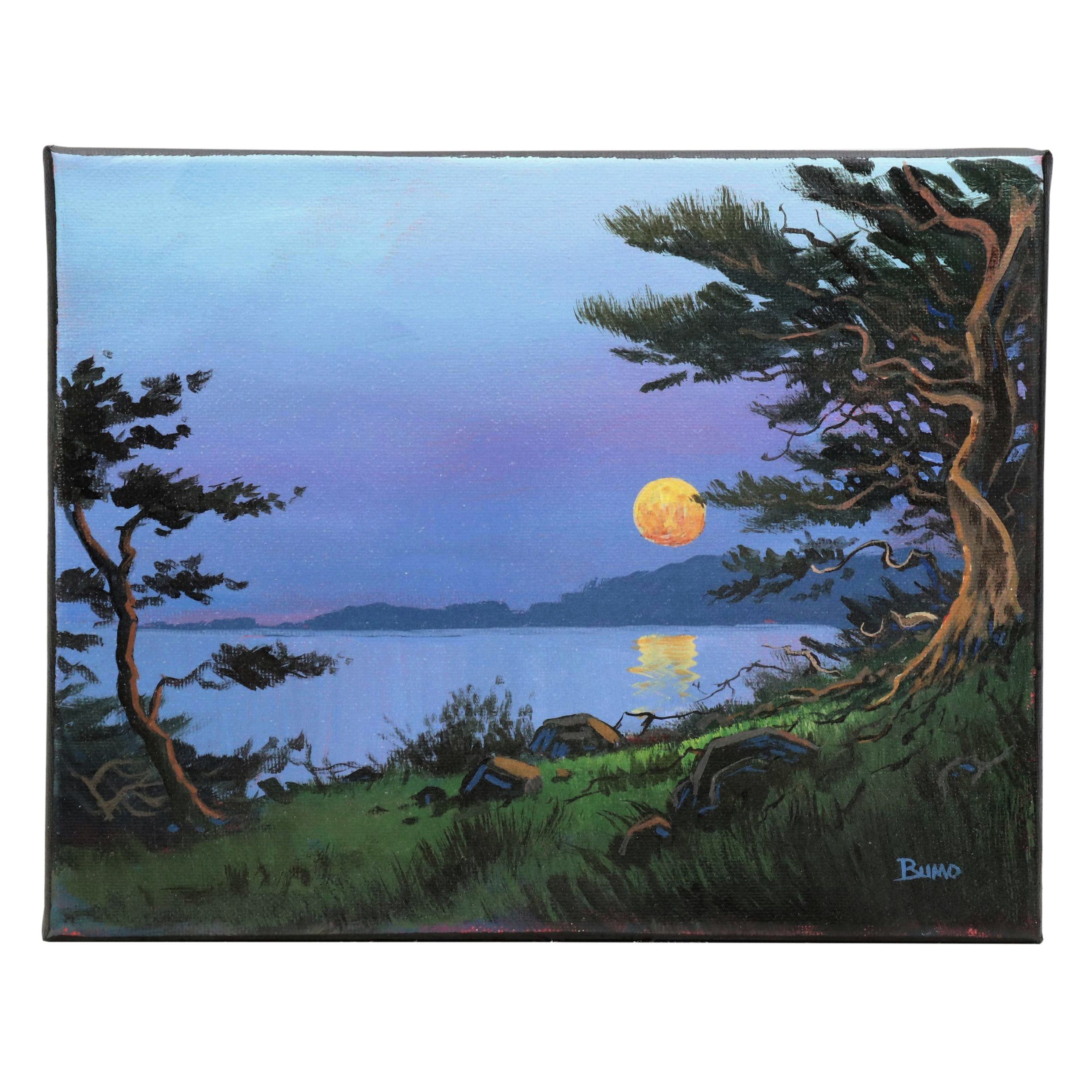 Doug "Bumo" Johnpeer Sunset Landscape Oil Painting, 2025