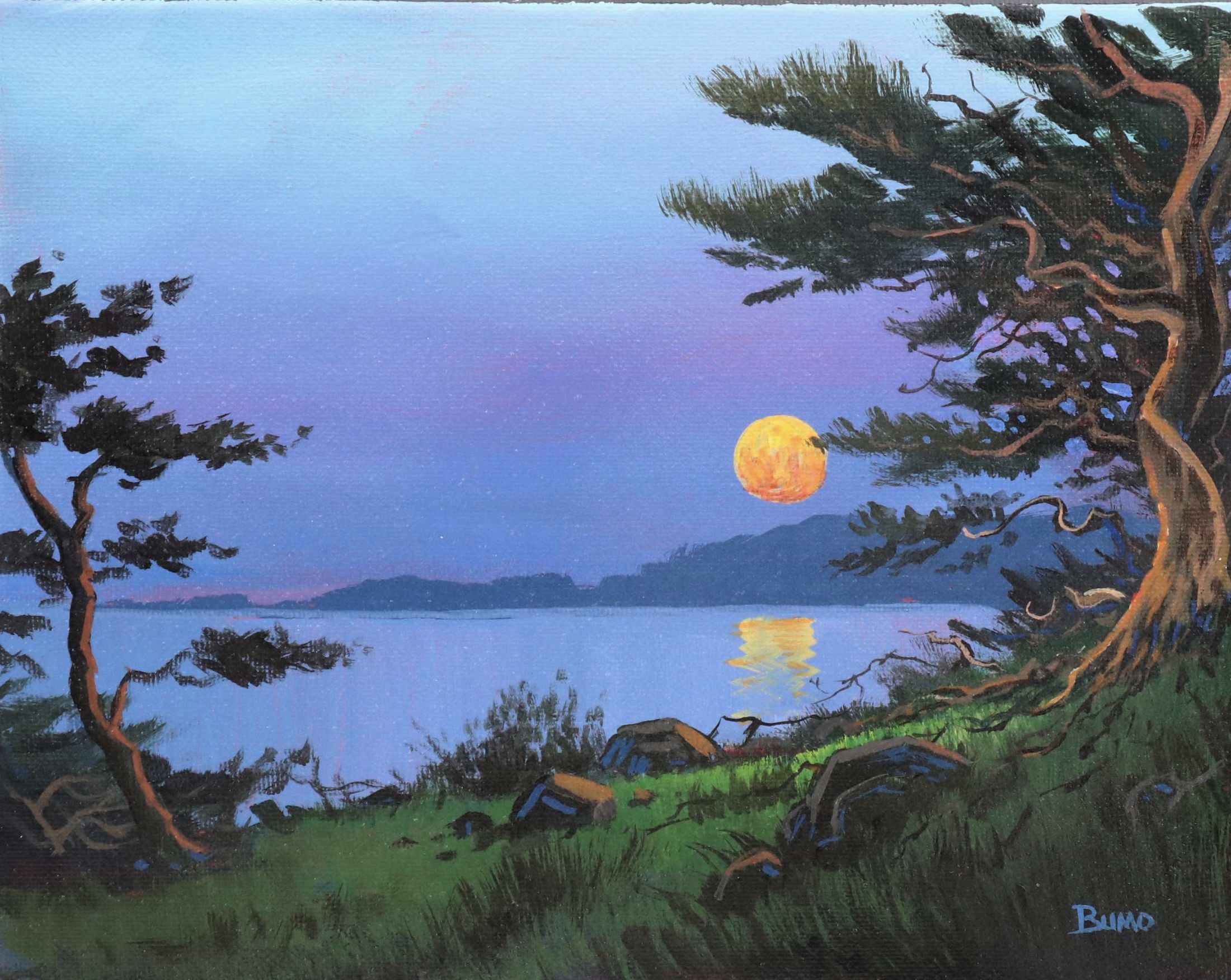 Doug "Bumo" Johnpeer Sunset Landscape Oil Painting, 2025