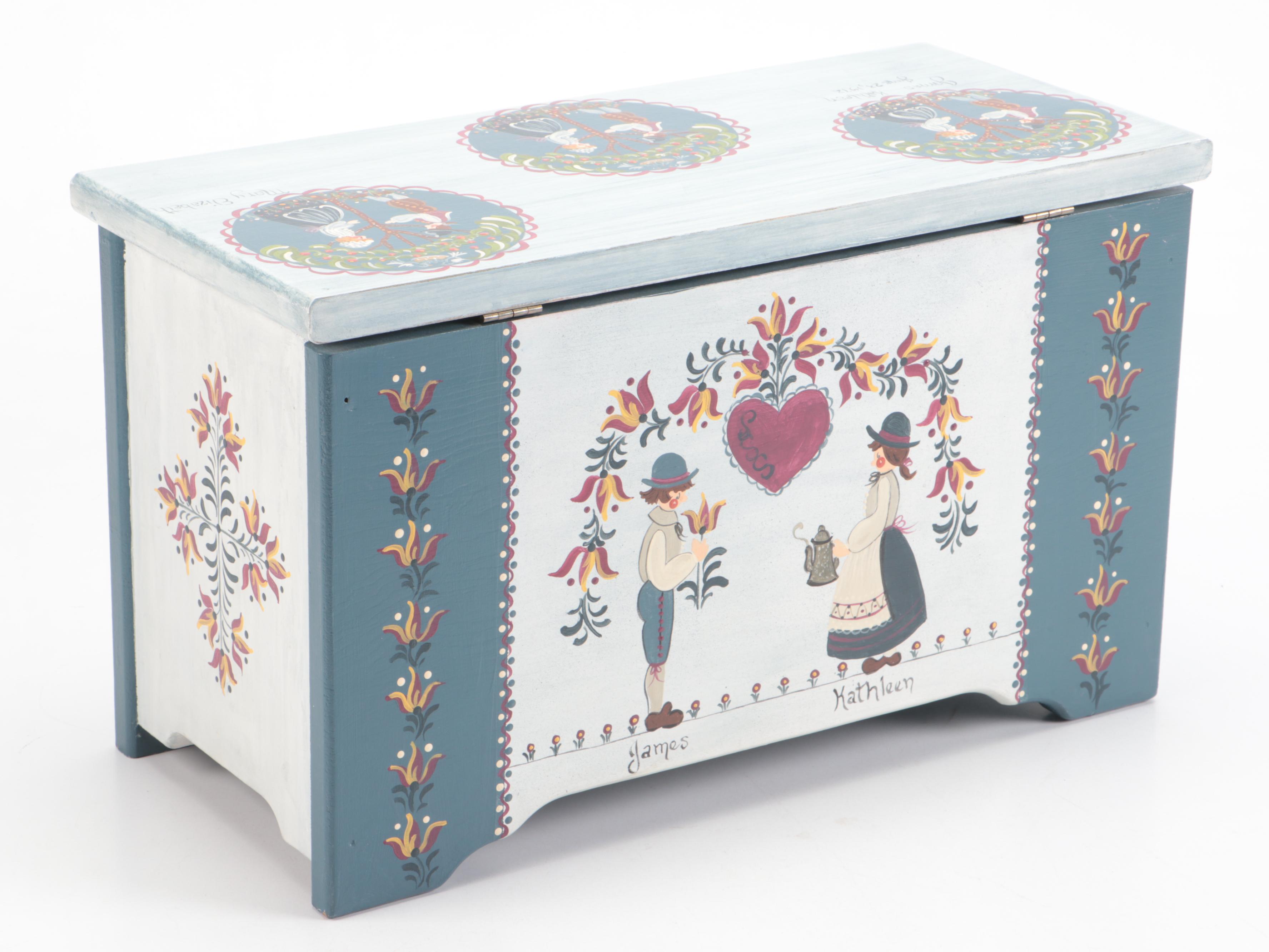 Folk Art Style Hand-Painted Decorative Box and More