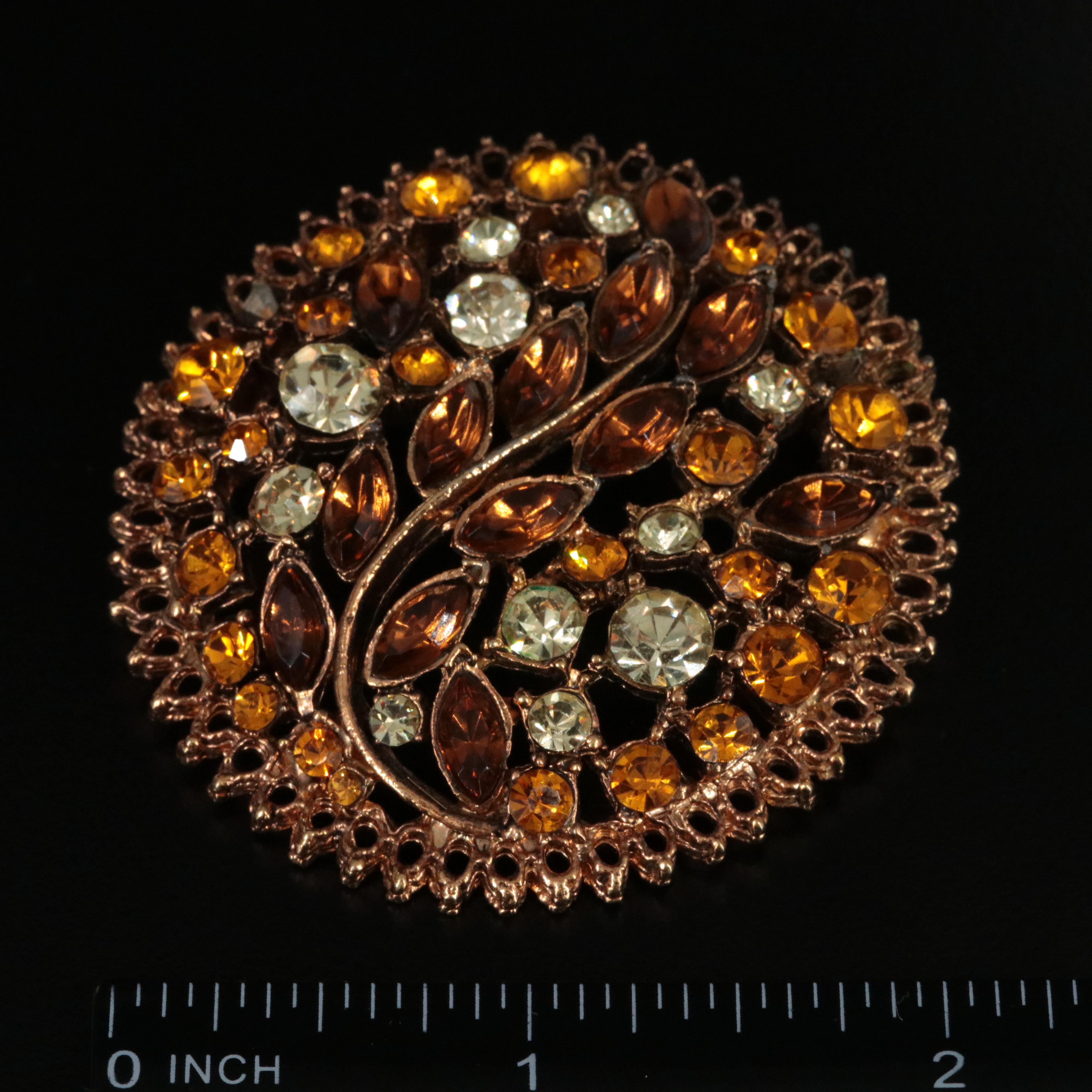 Rhinestone Vine Brooch