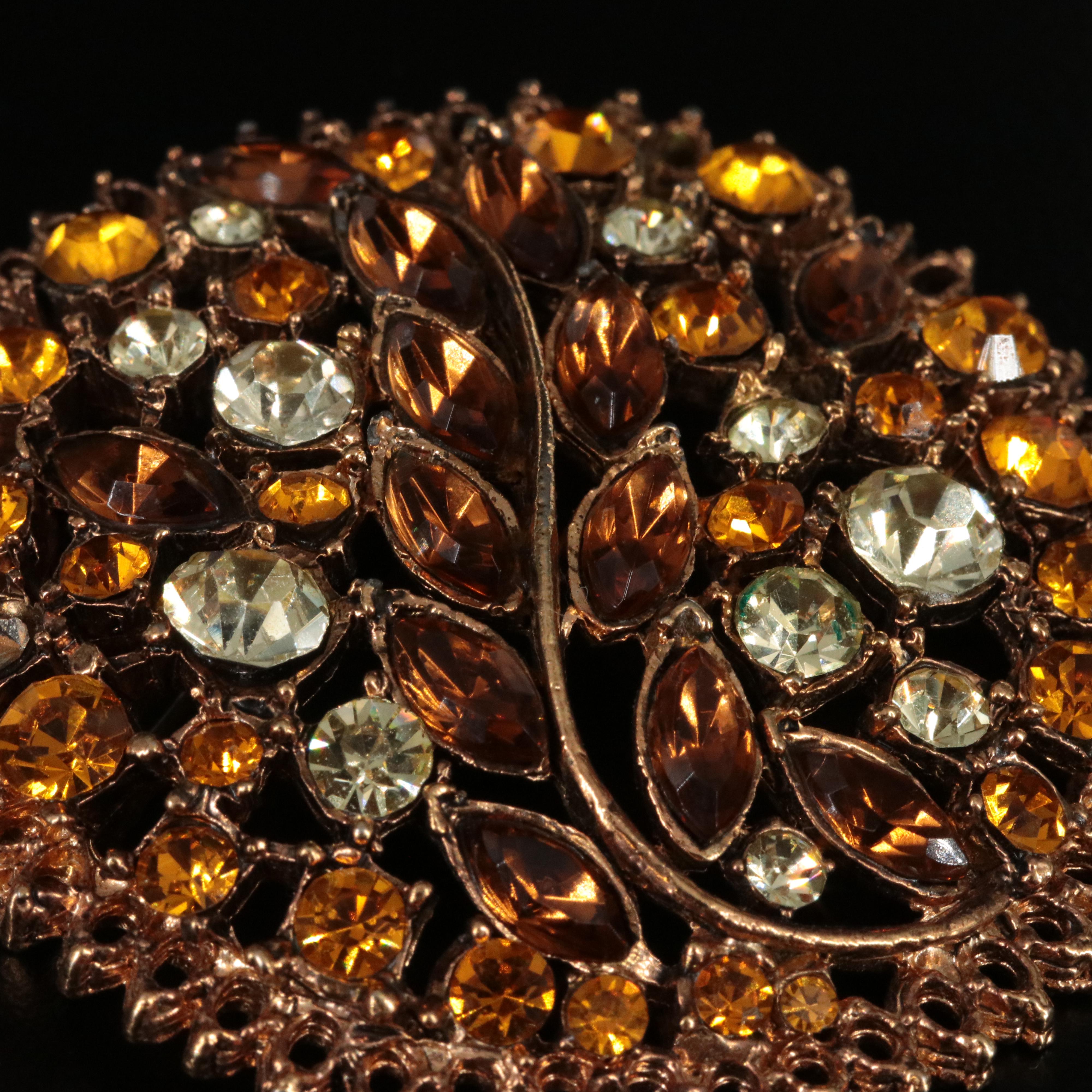Rhinestone Vine Brooch
