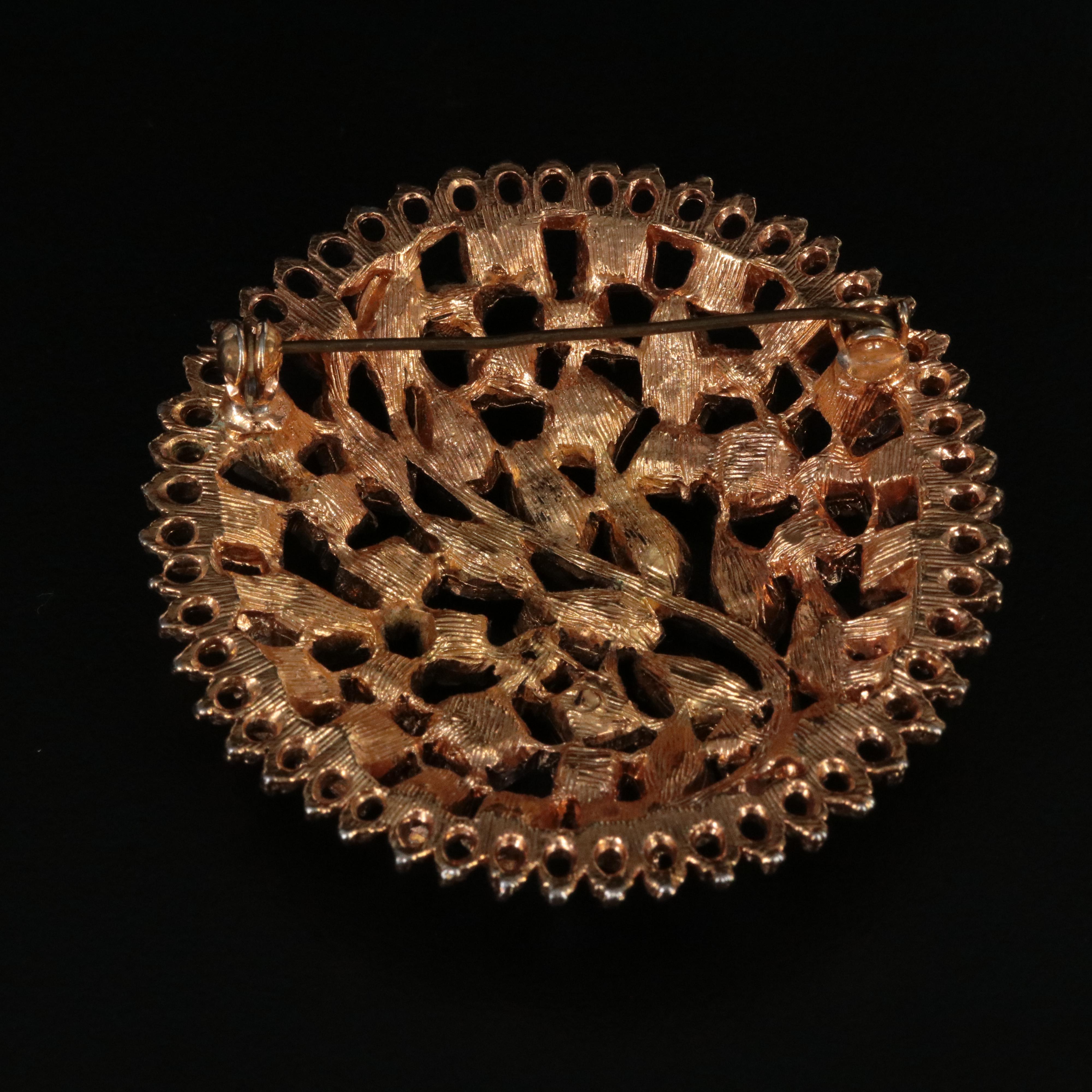 Rhinestone Vine Brooch