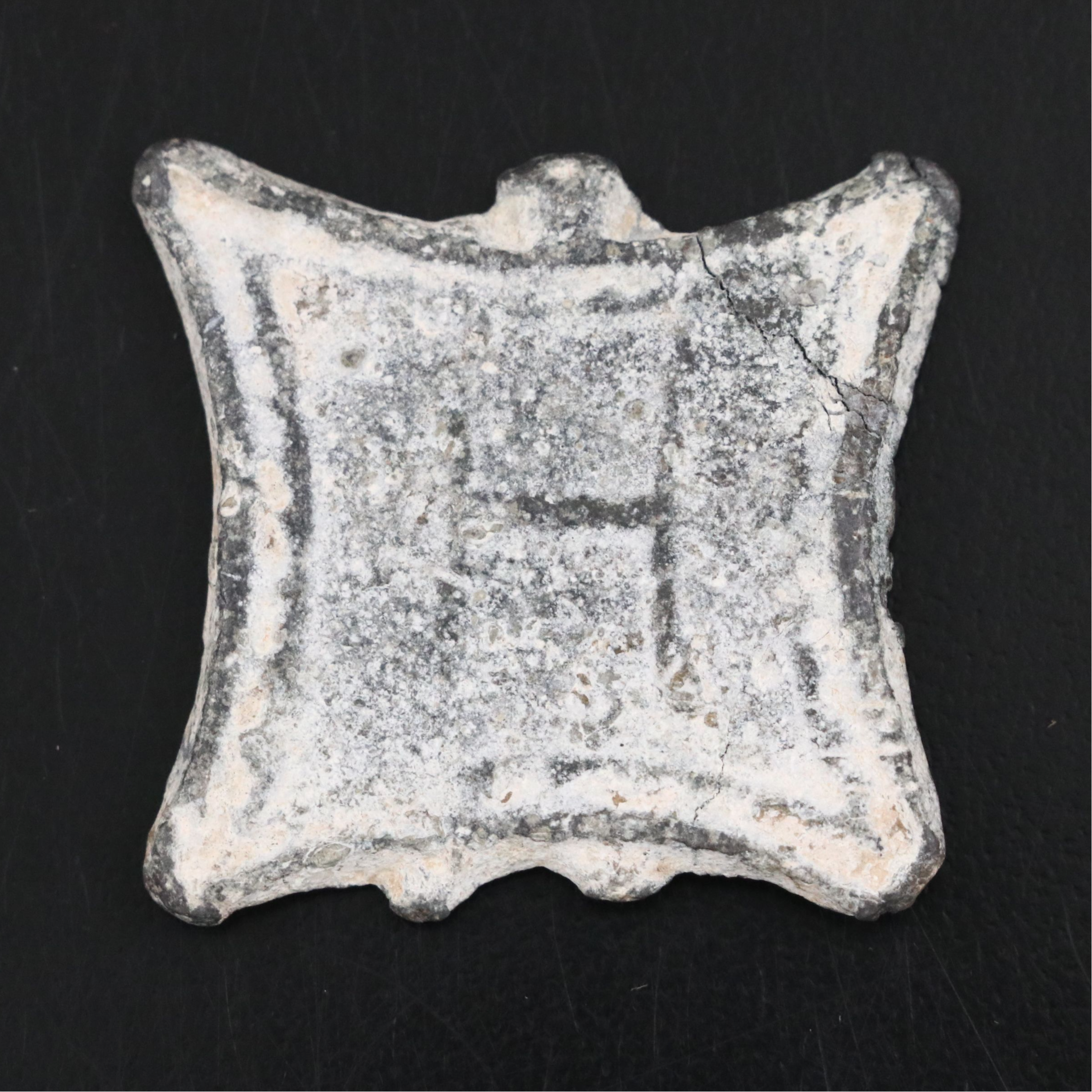 Roman Bronze Fibula, Byzantine Token and Egyptian Faience Amulet