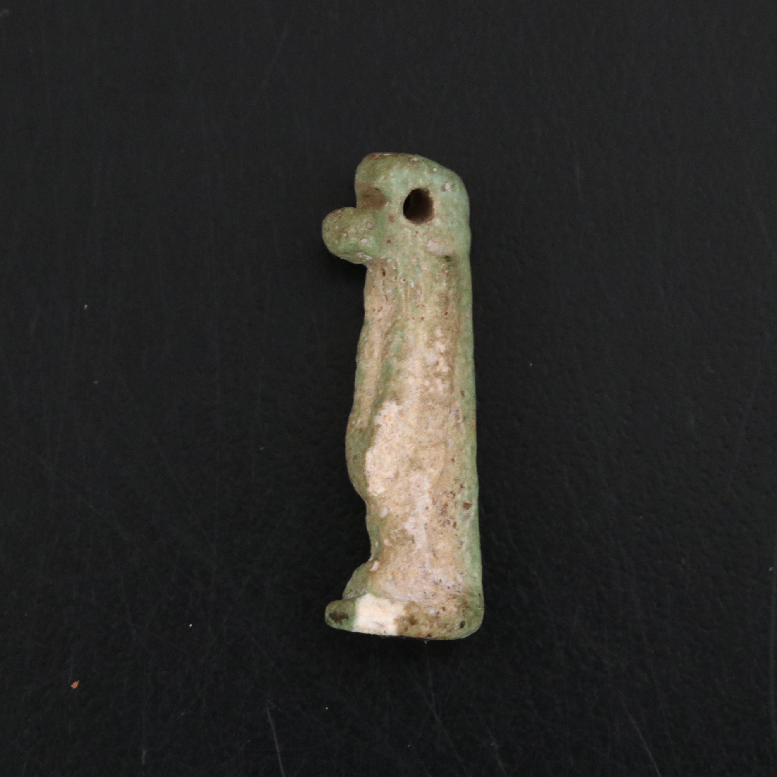 Roman Bronze Fibula, Byzantine Token and Egyptian Faience Amulet