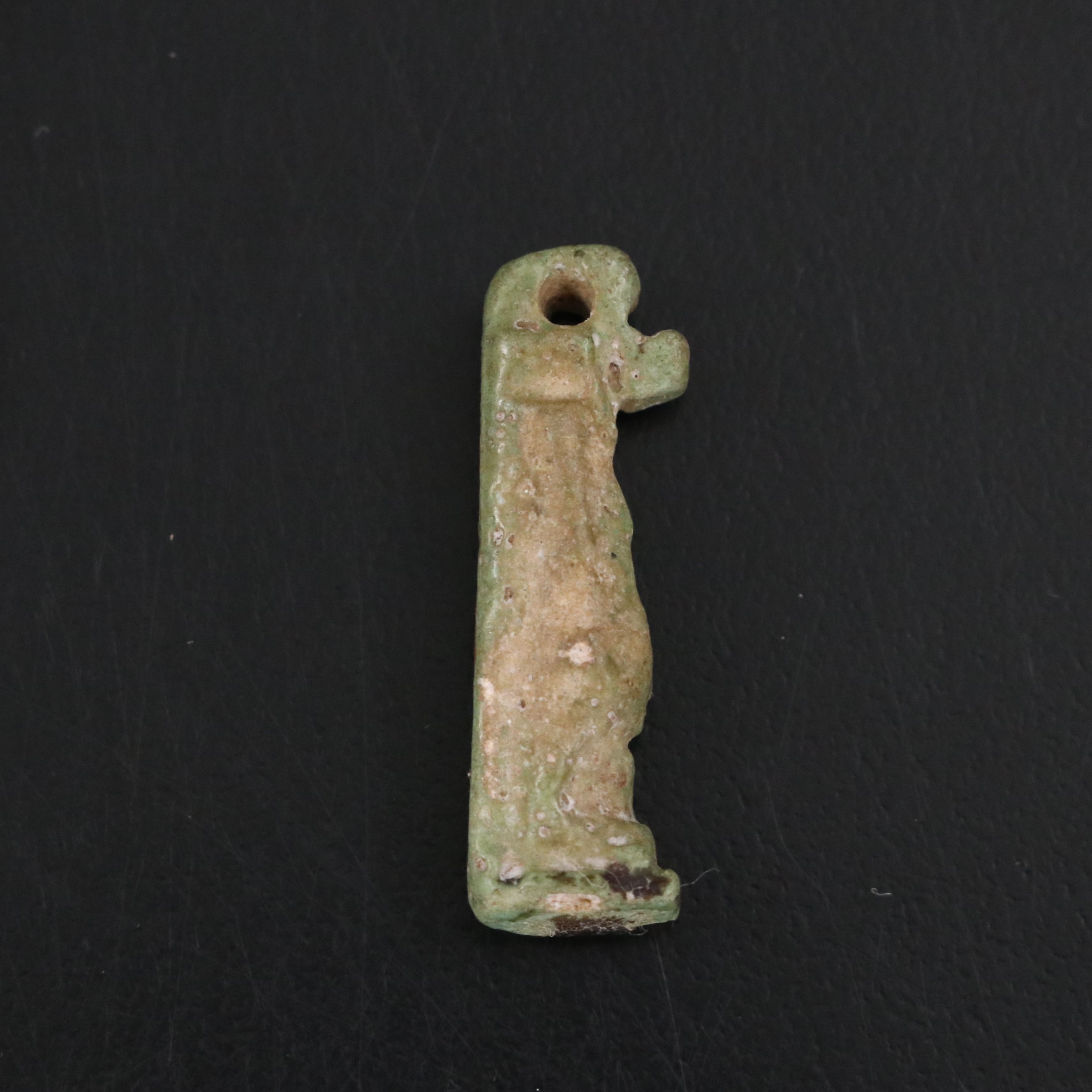 Roman Bronze Fibula, Byzantine Token and Egyptian Faience Amulet