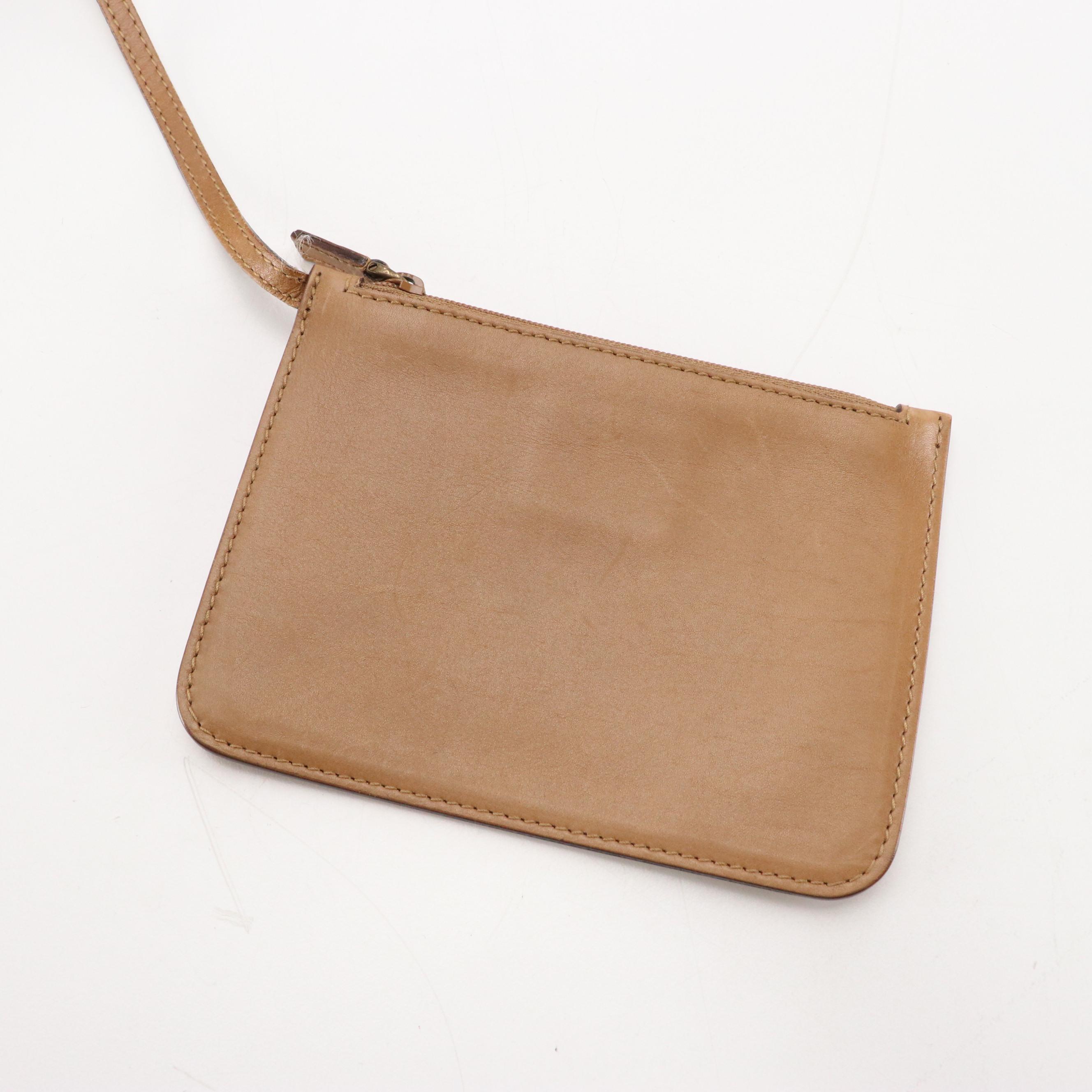 Gucci Shoulder Bag in GG Canvas and Brown Leather Trim