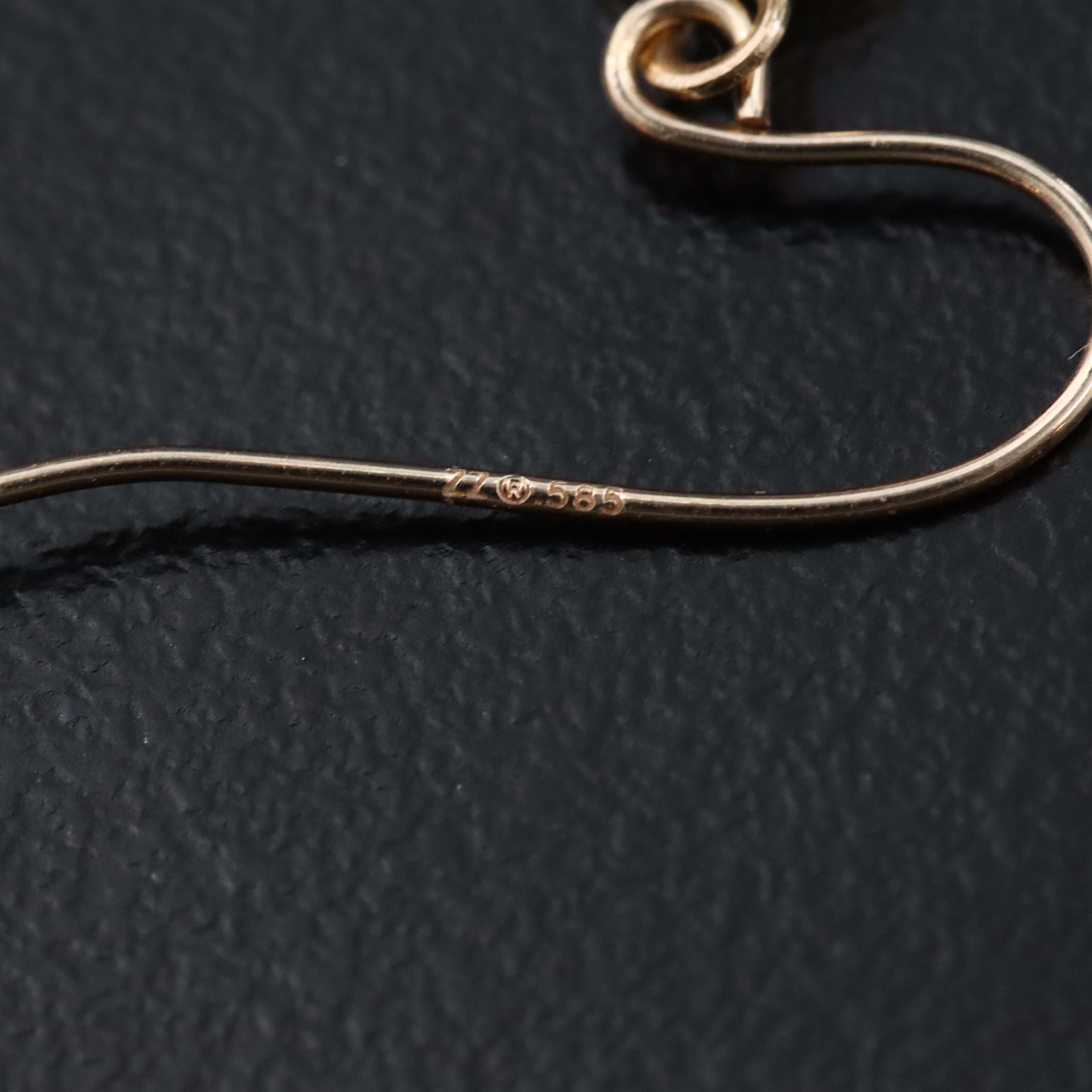 14K Mother-of-Pearl and Jadeite Earrings