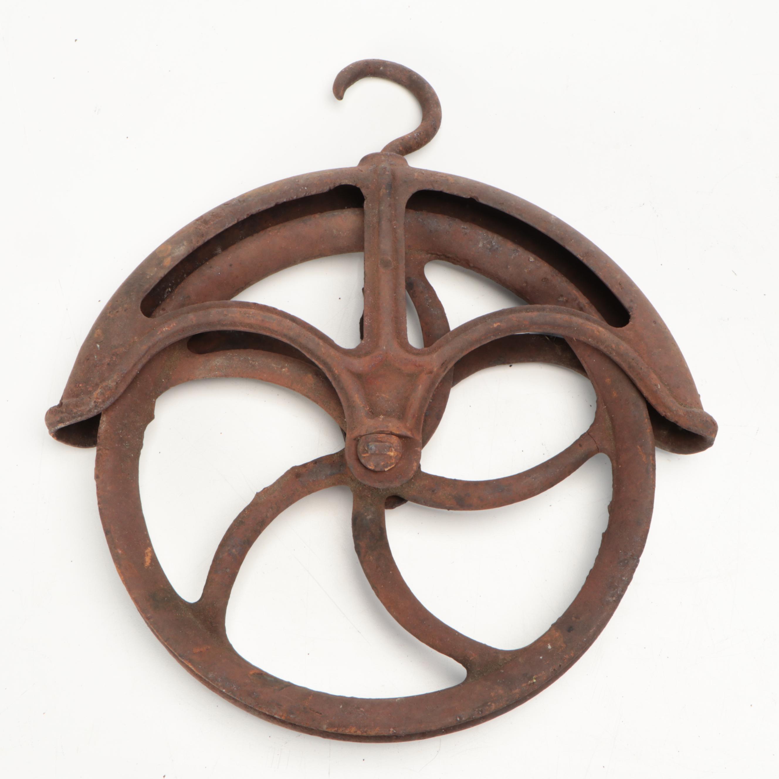 Vintage Cast Iron and Metal Pulleys