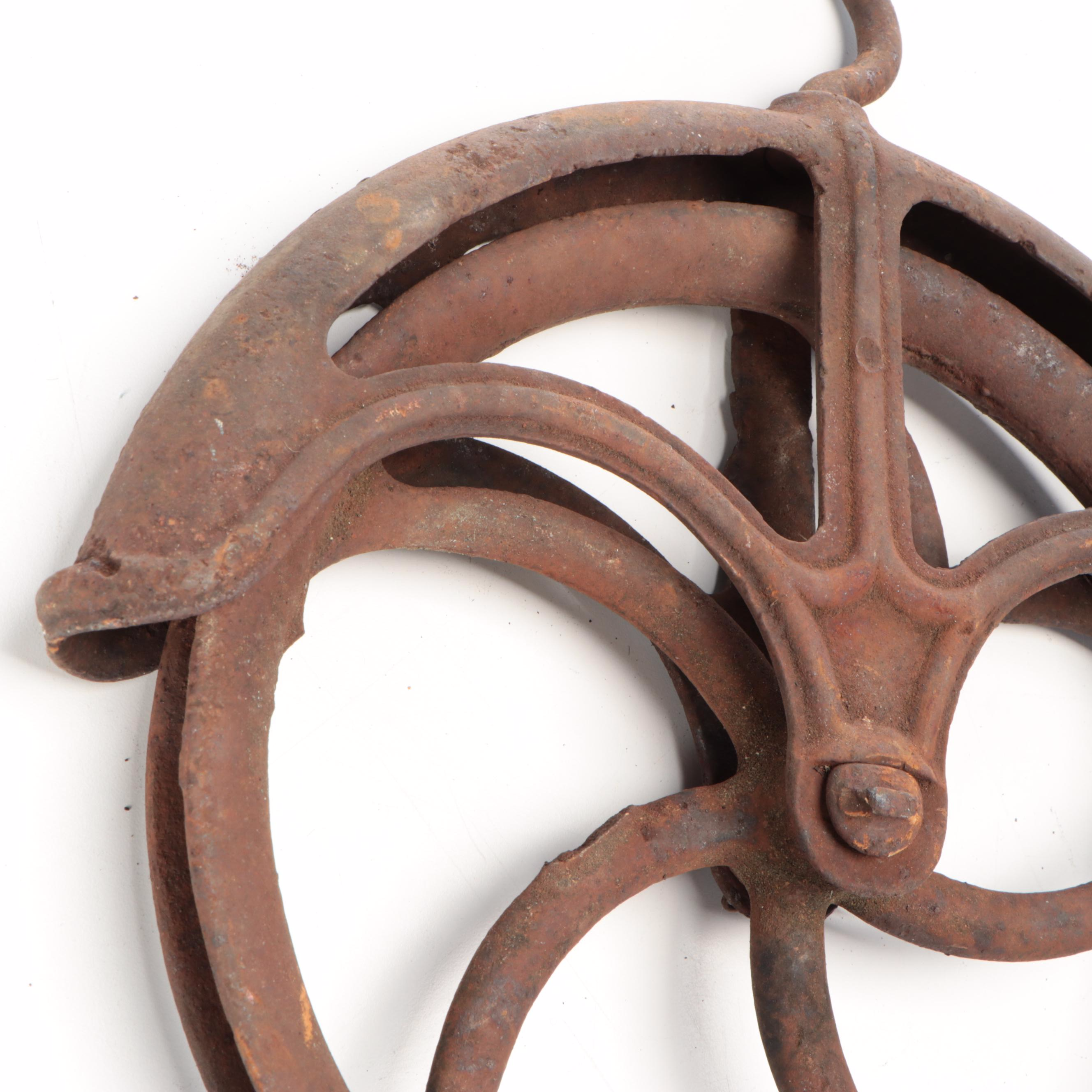 Vintage Cast Iron and Metal Pulleys